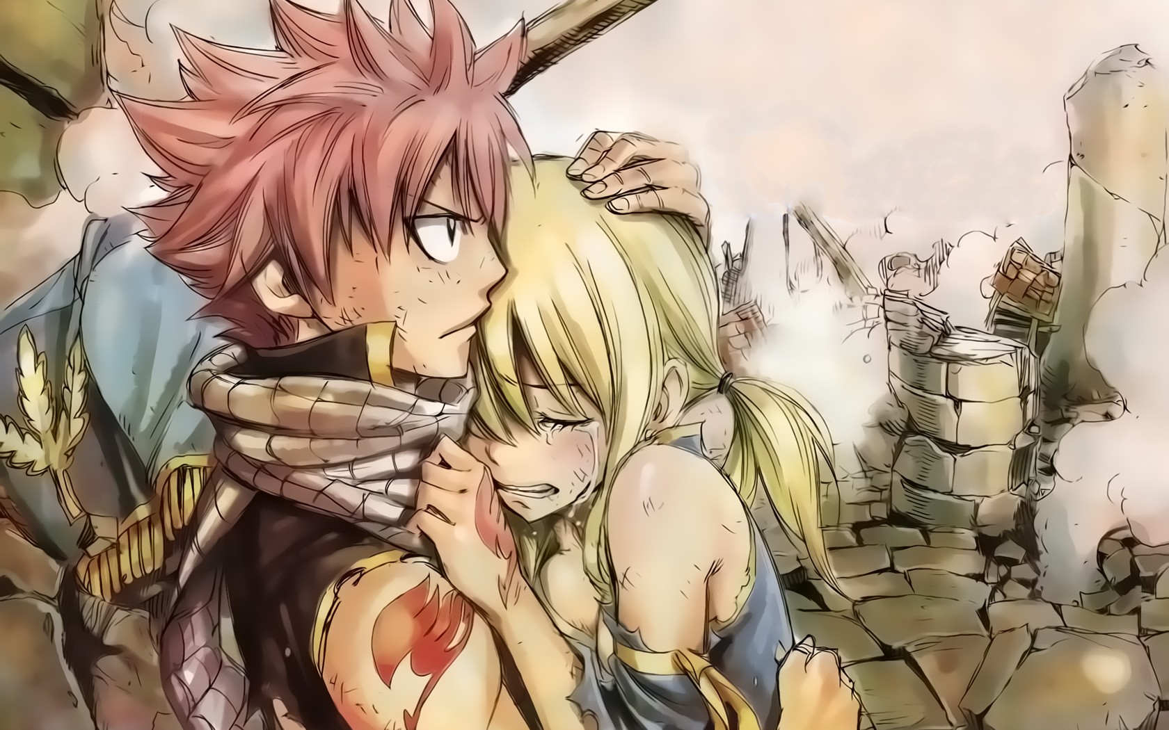 redhead, blonde, Fairy Tail, anime