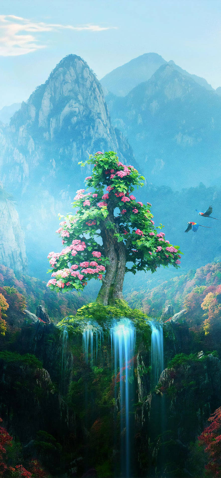 Download Explore an idyllic pixel nature setting Wallpaper