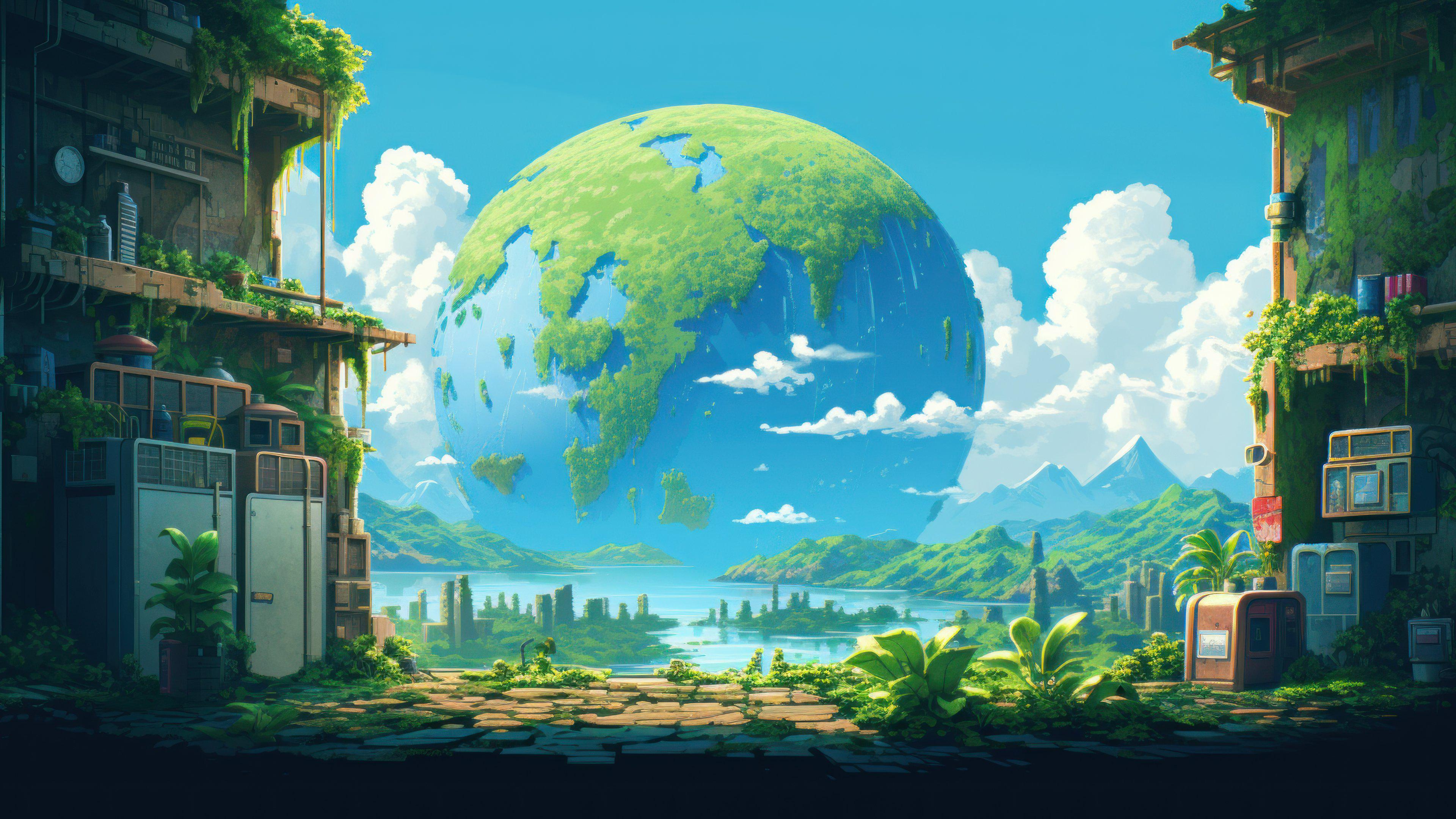 Planet Earth Pixel Art
