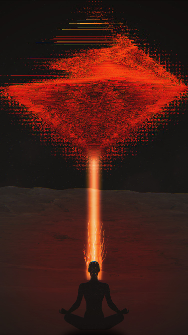 Red Space Alien Art Illustration Wallpaper