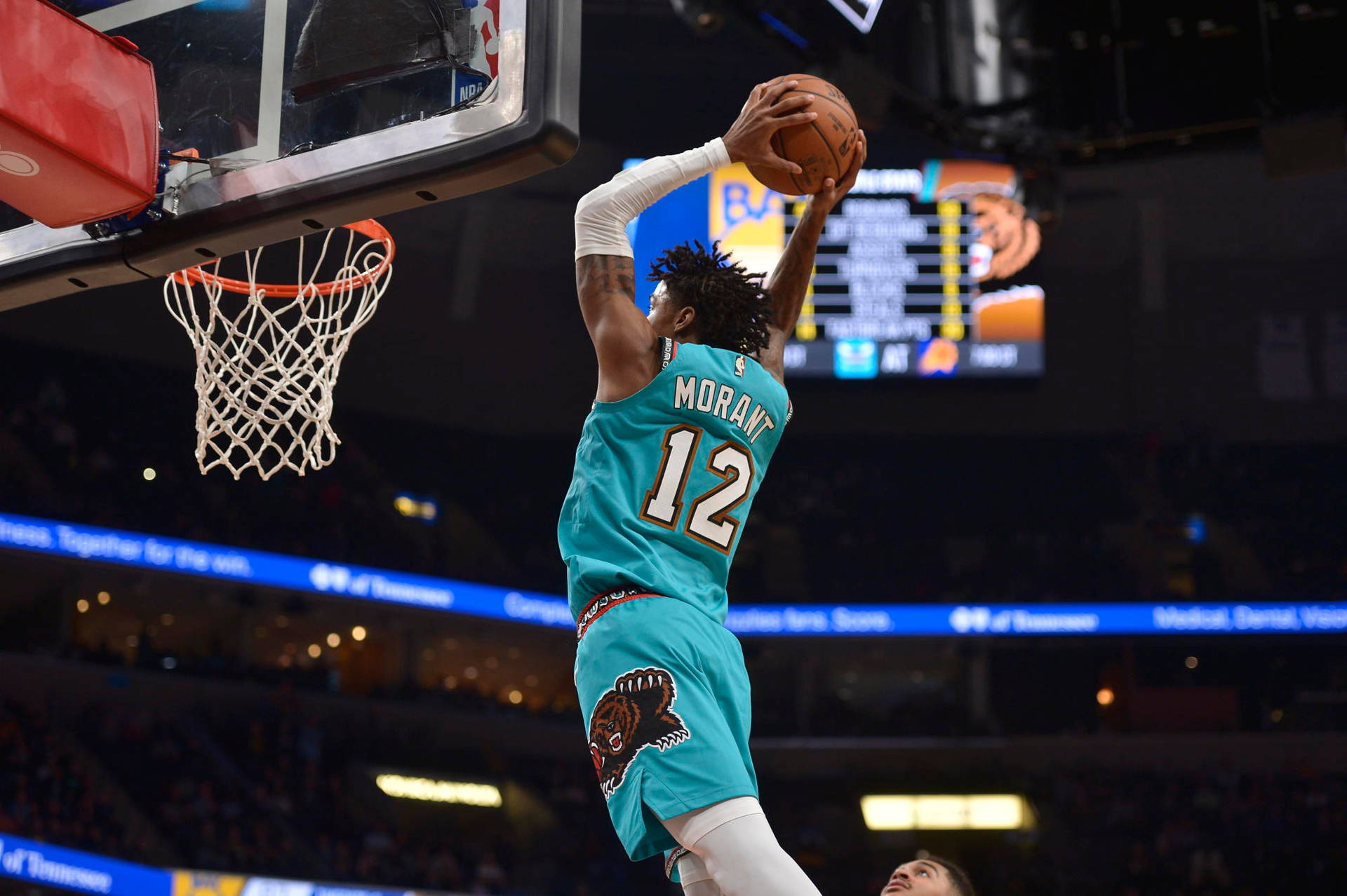 Download Ja Morant Dunk Memphis Grizzlies Star Wallpaper