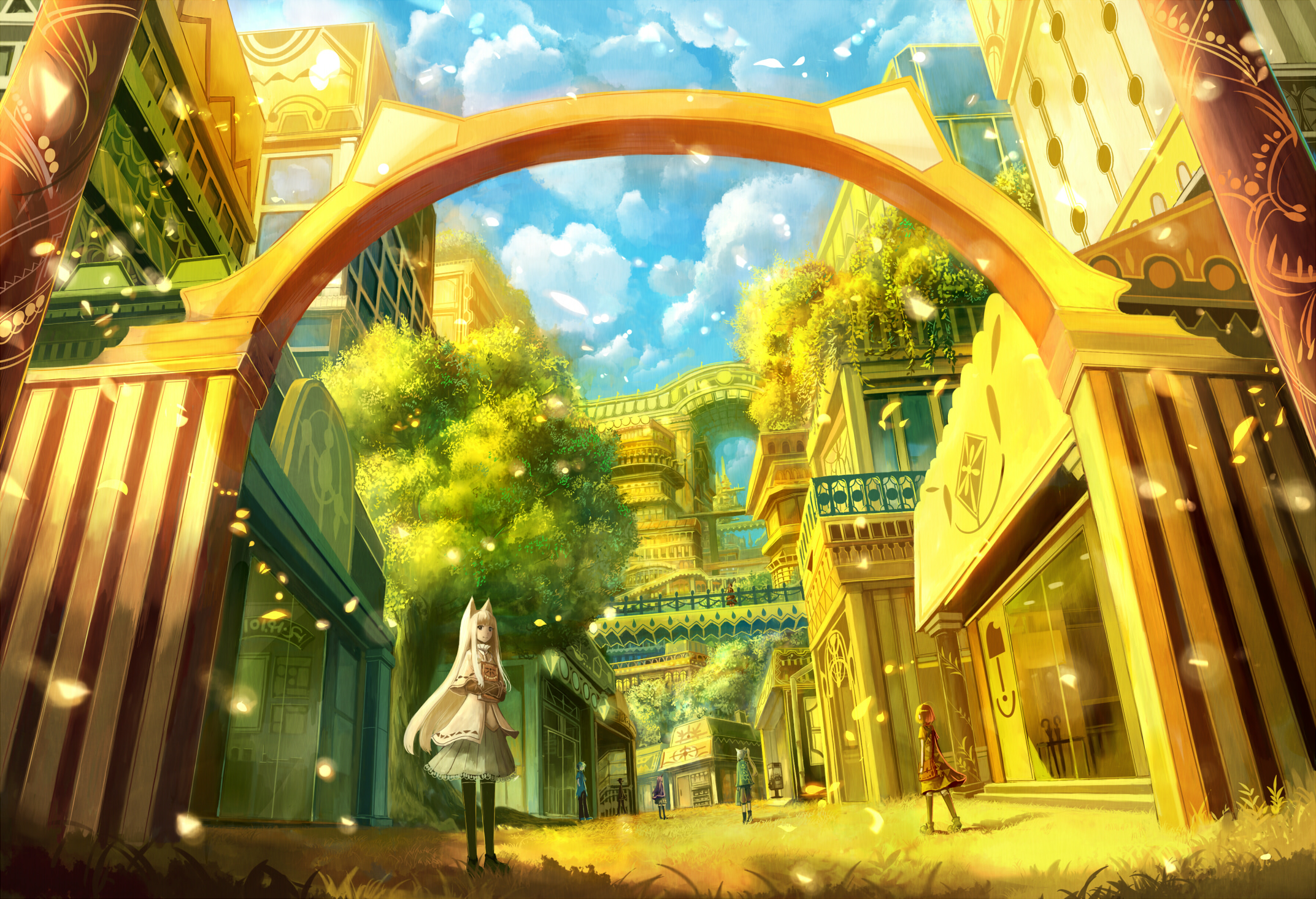 HD desktop wallpaper: Anime, City