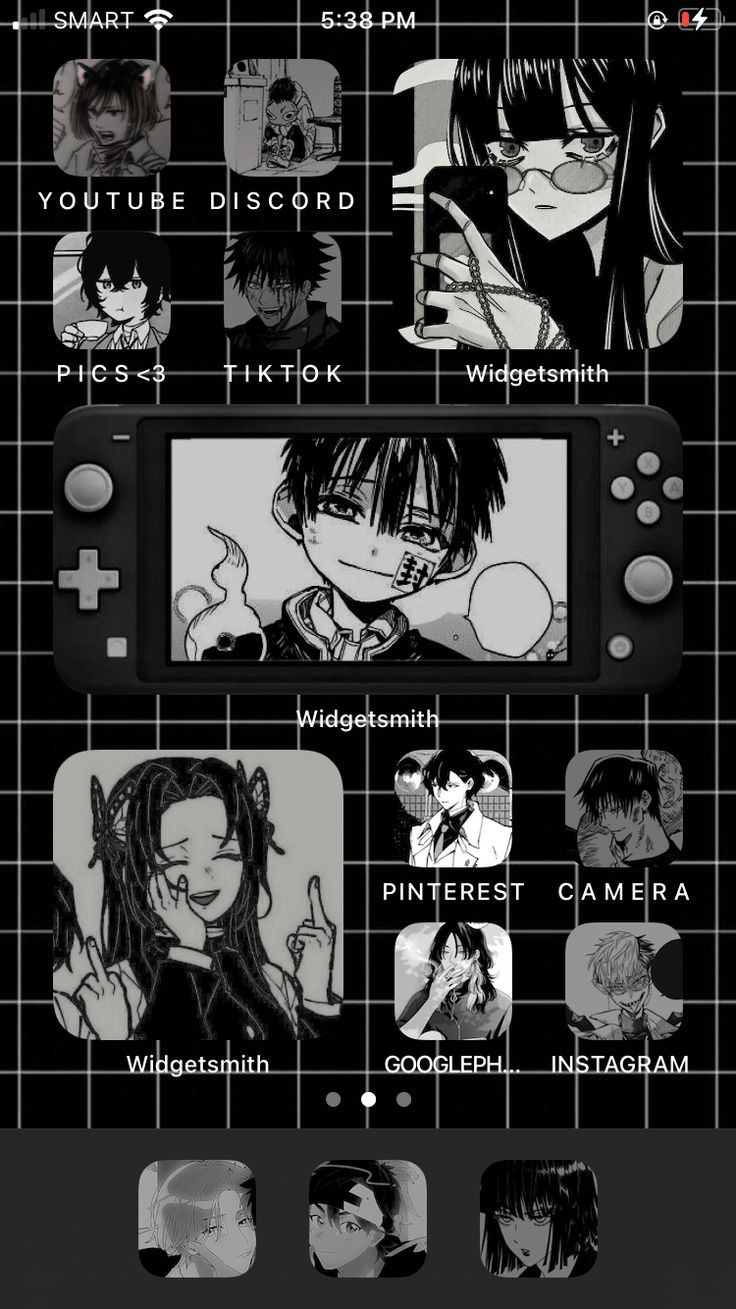 Black homescreen aesthetic. Anime