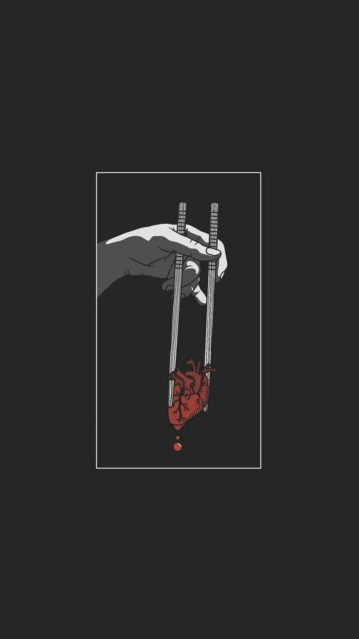 Manga iPhone Chopsticks Heart Wallpaper