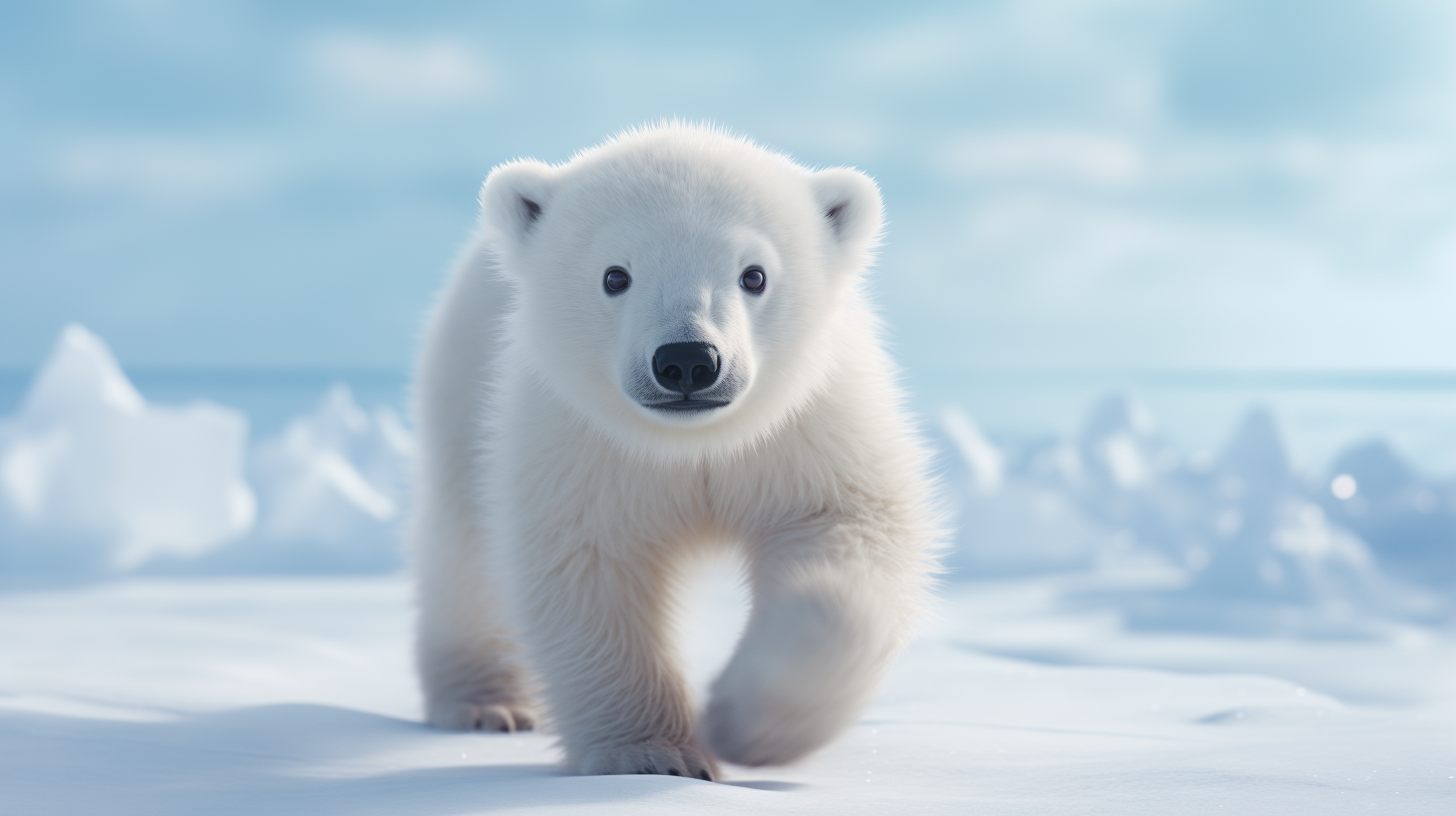 Charming Polar Bear Cub HD Wallpaper