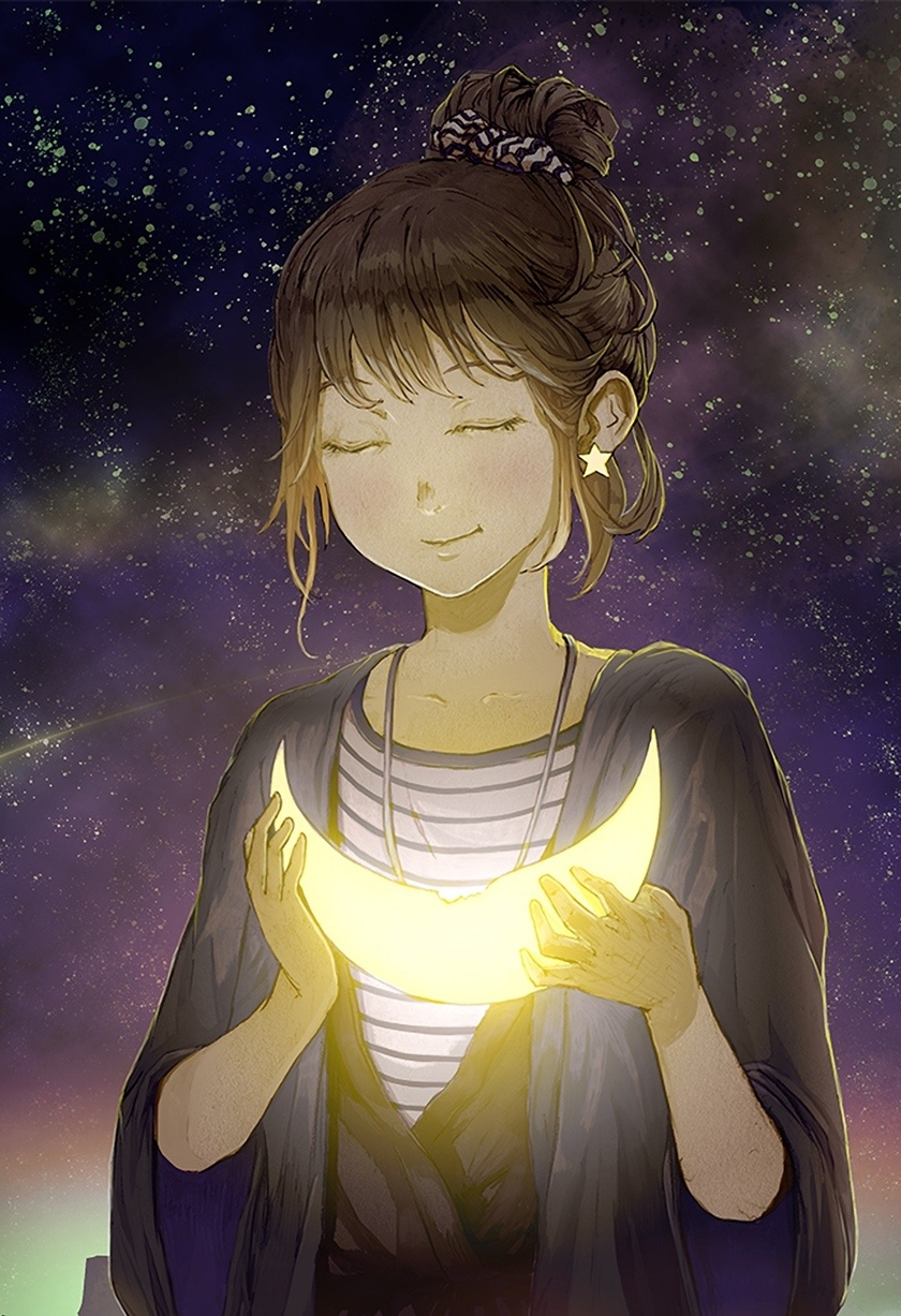 wallpaper 840x1336 cute, anime girl