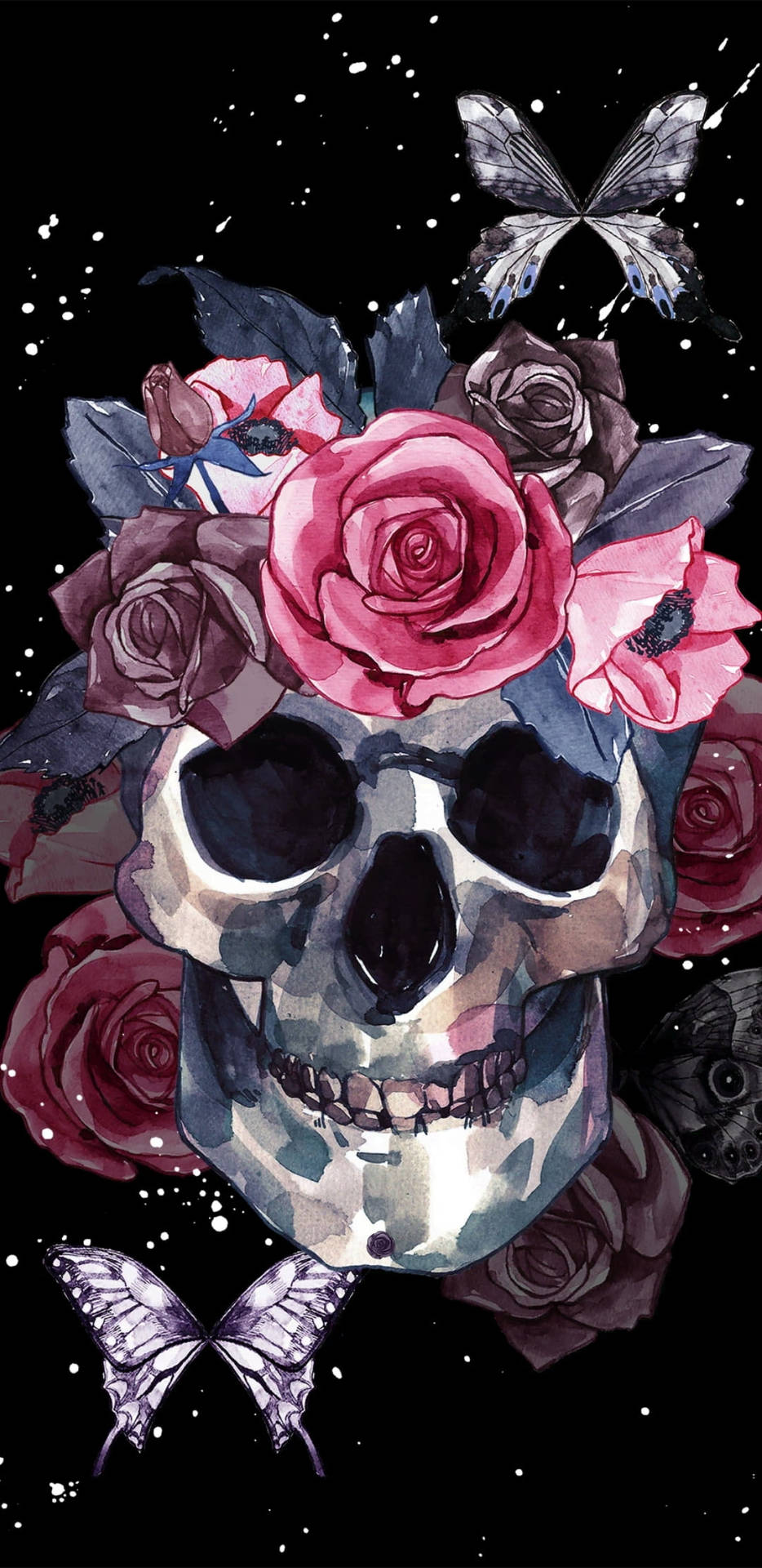 Download Skull Rose Aesthetic Wallpaper