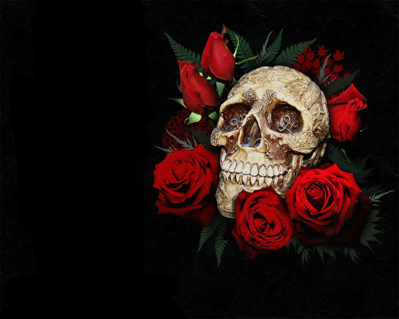 Skulls And Roses Wallpaper