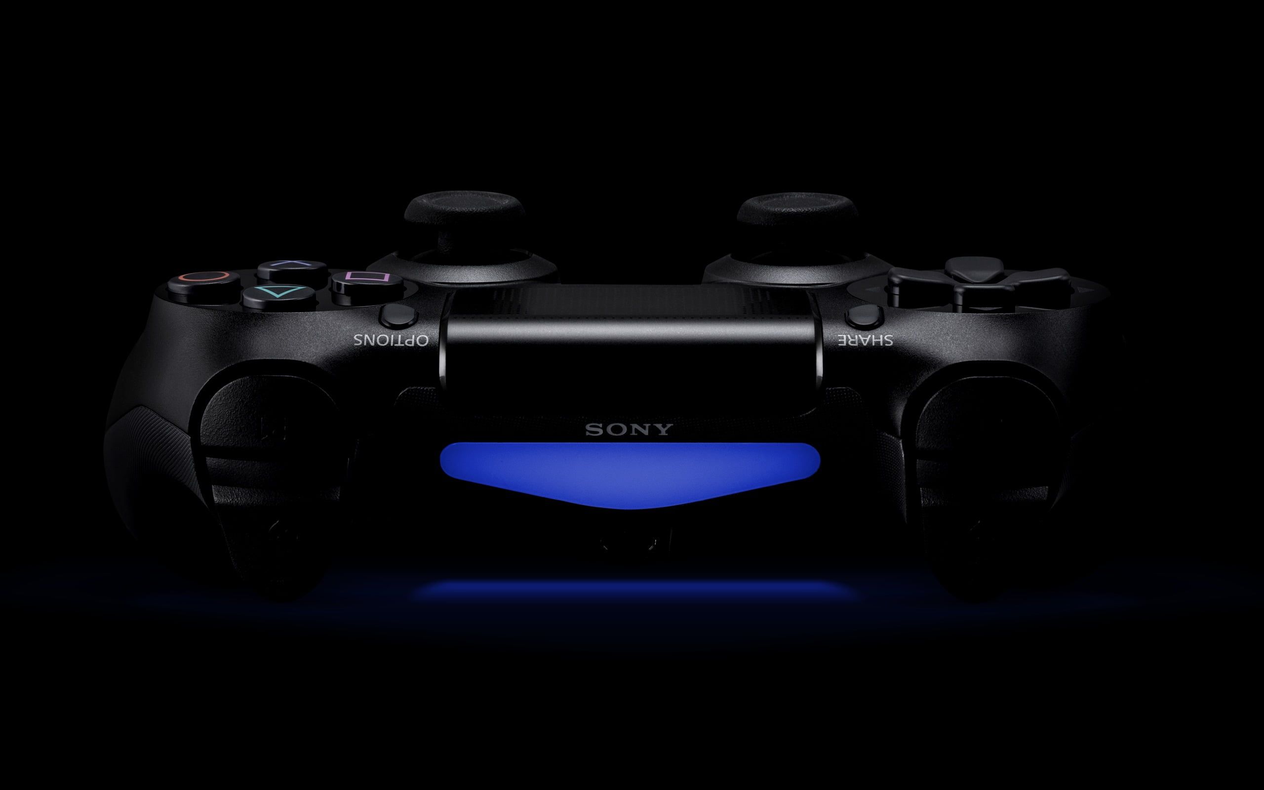 HD wallpaper: black Sony wireless game