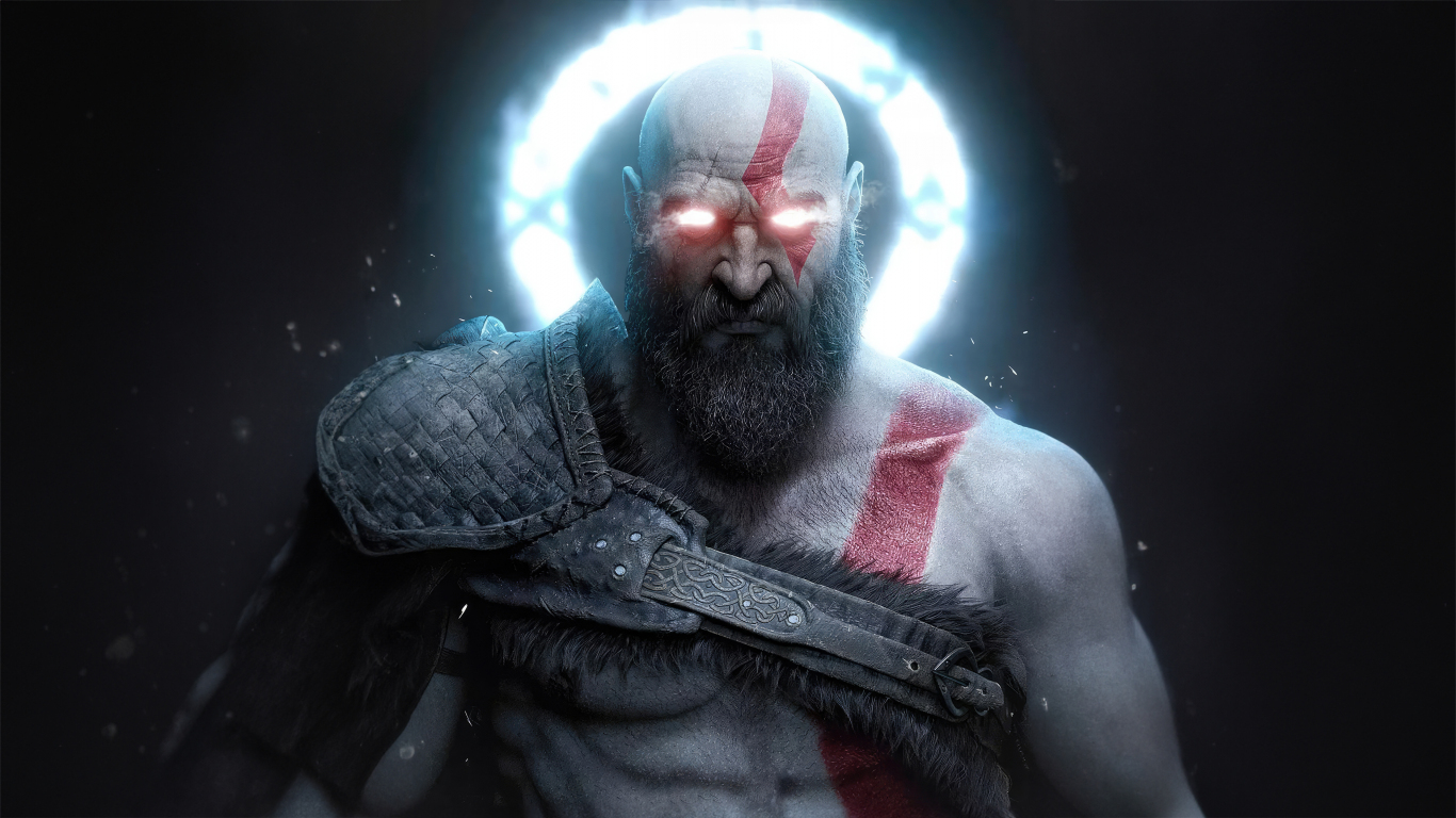 Download wallpaper 1366x768 kratos