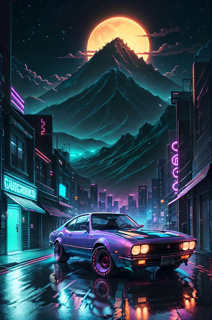 Retro Neon Wallpaper, 8K Wallpaper