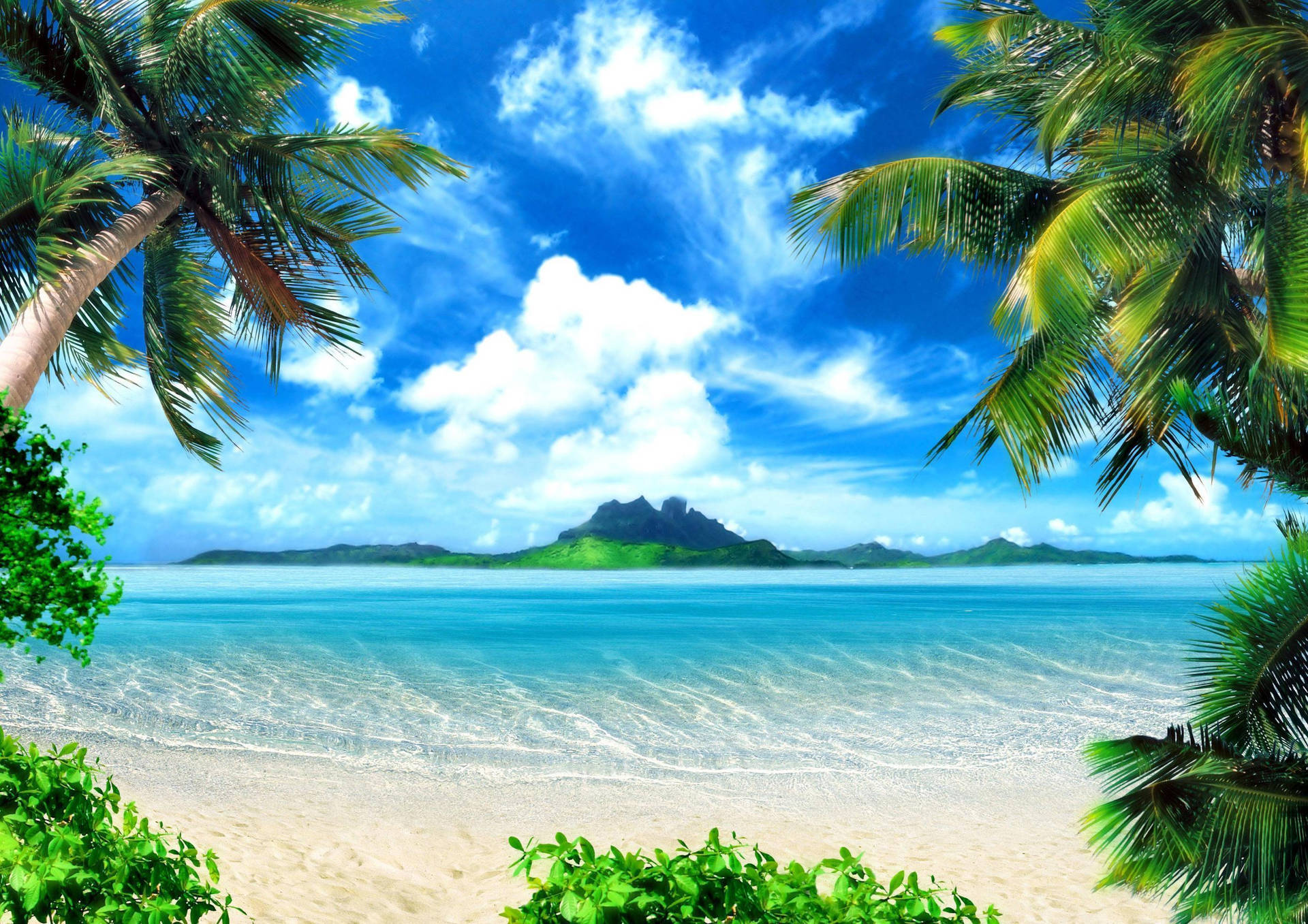Download Beautiful Beach Overlooking A