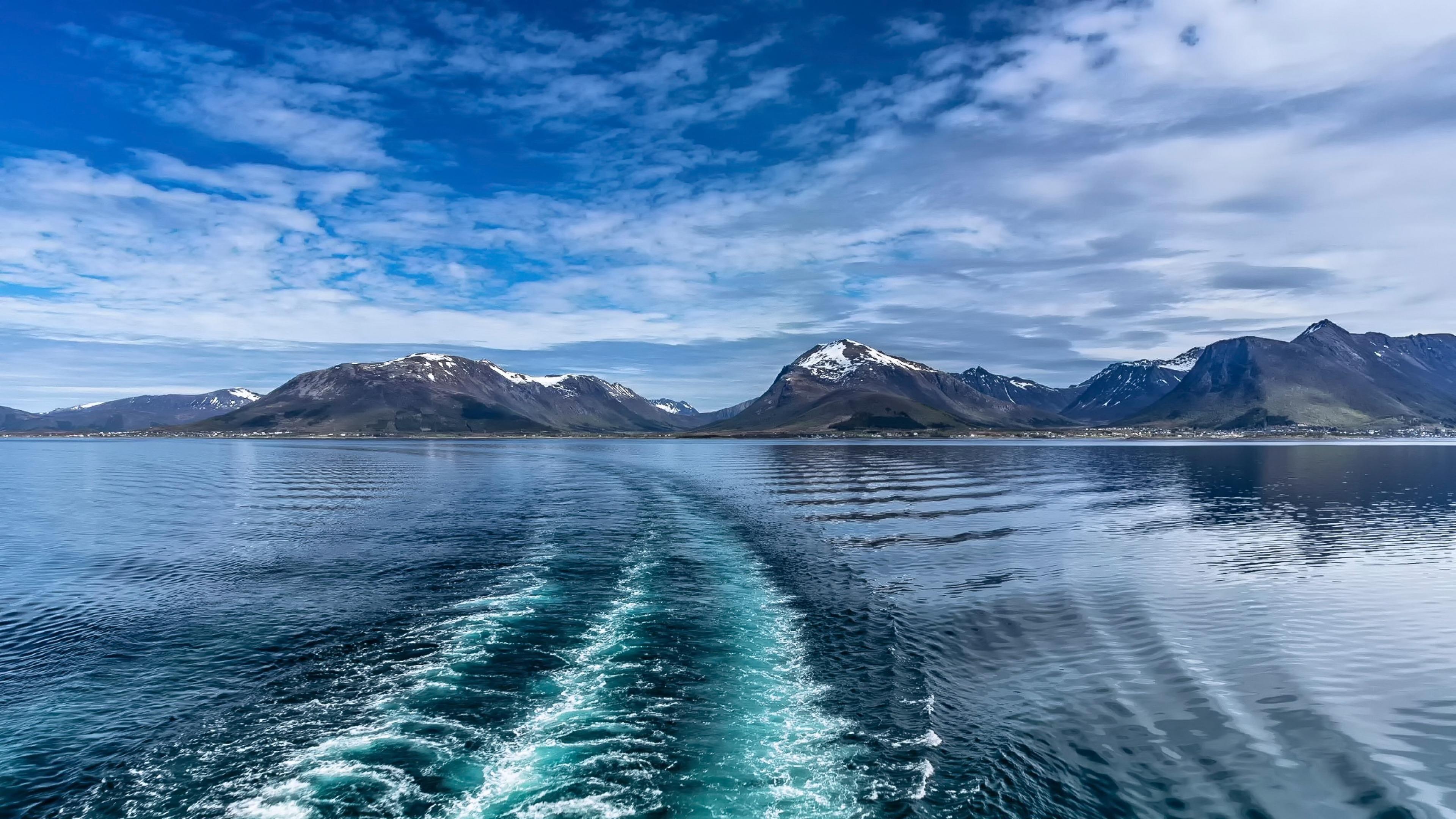 Norway mountains from the sea
