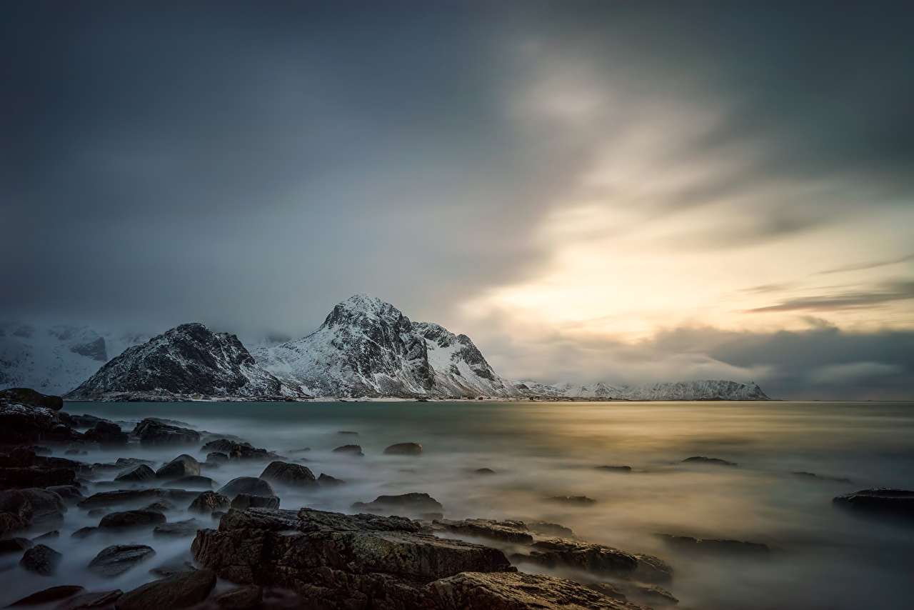 Desktop Wallpaper Lofoten Norway Sea