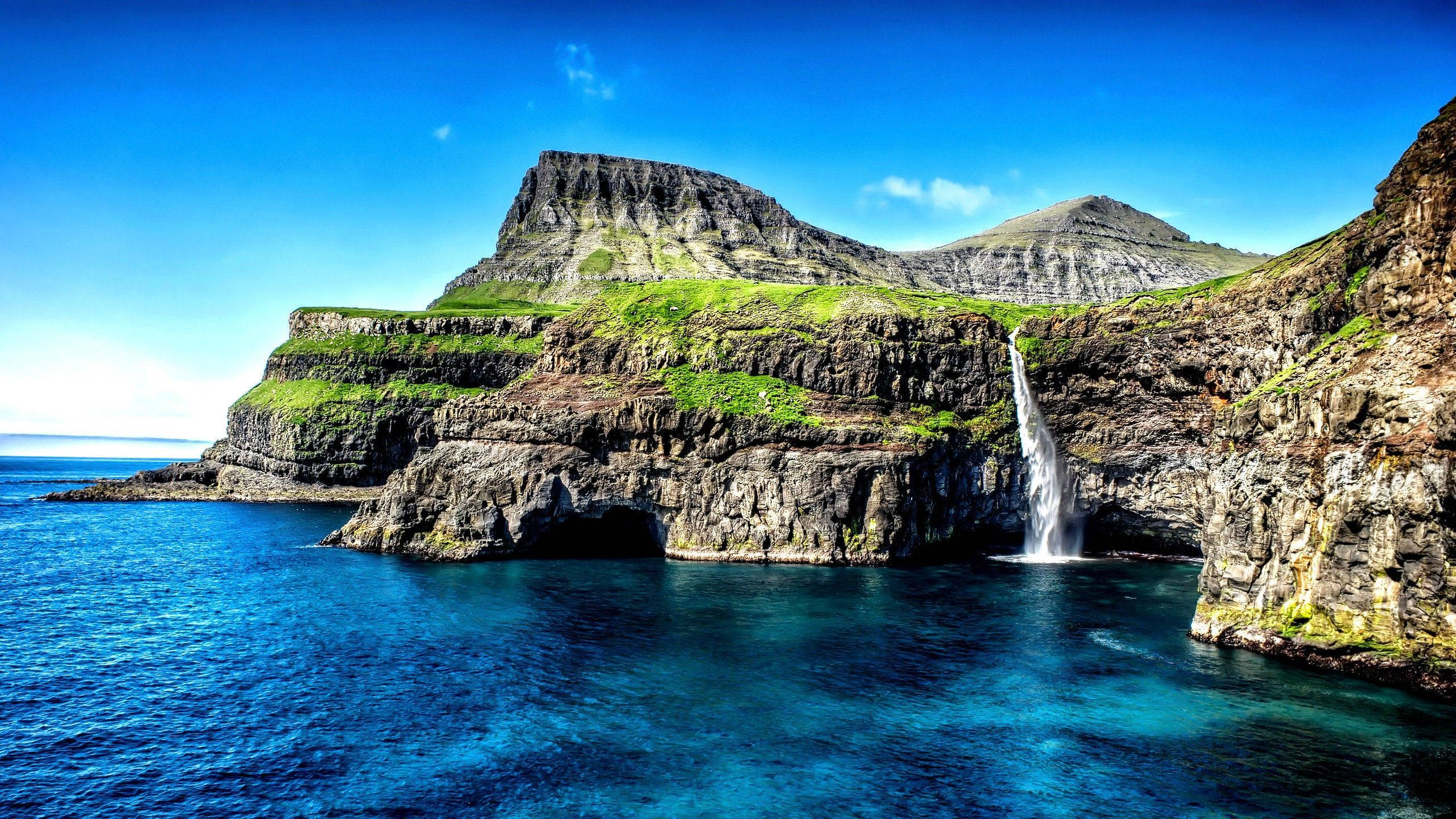 12K Rock Mountains And Sea Wallpaper