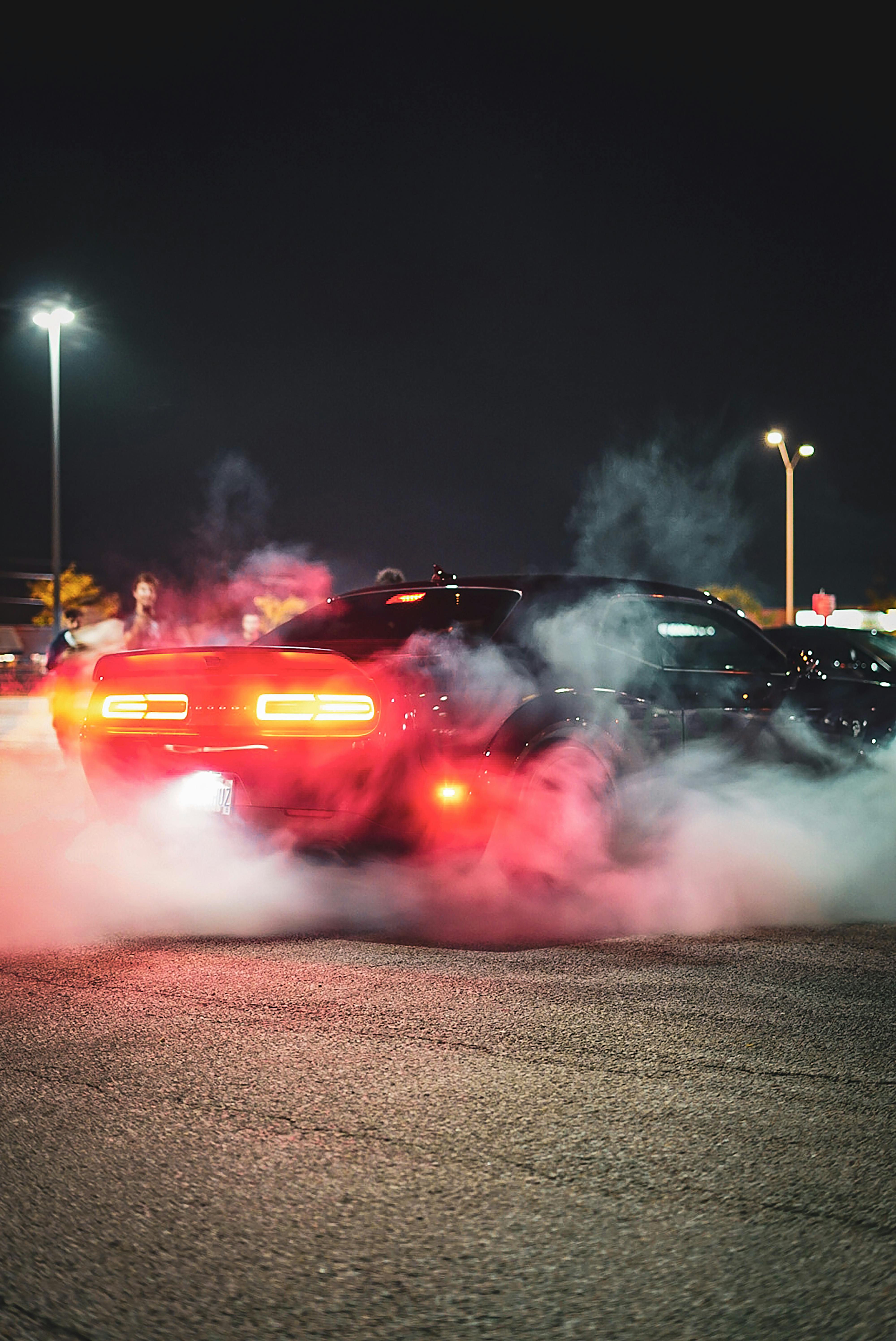 Dodge Challenger in Smoke while