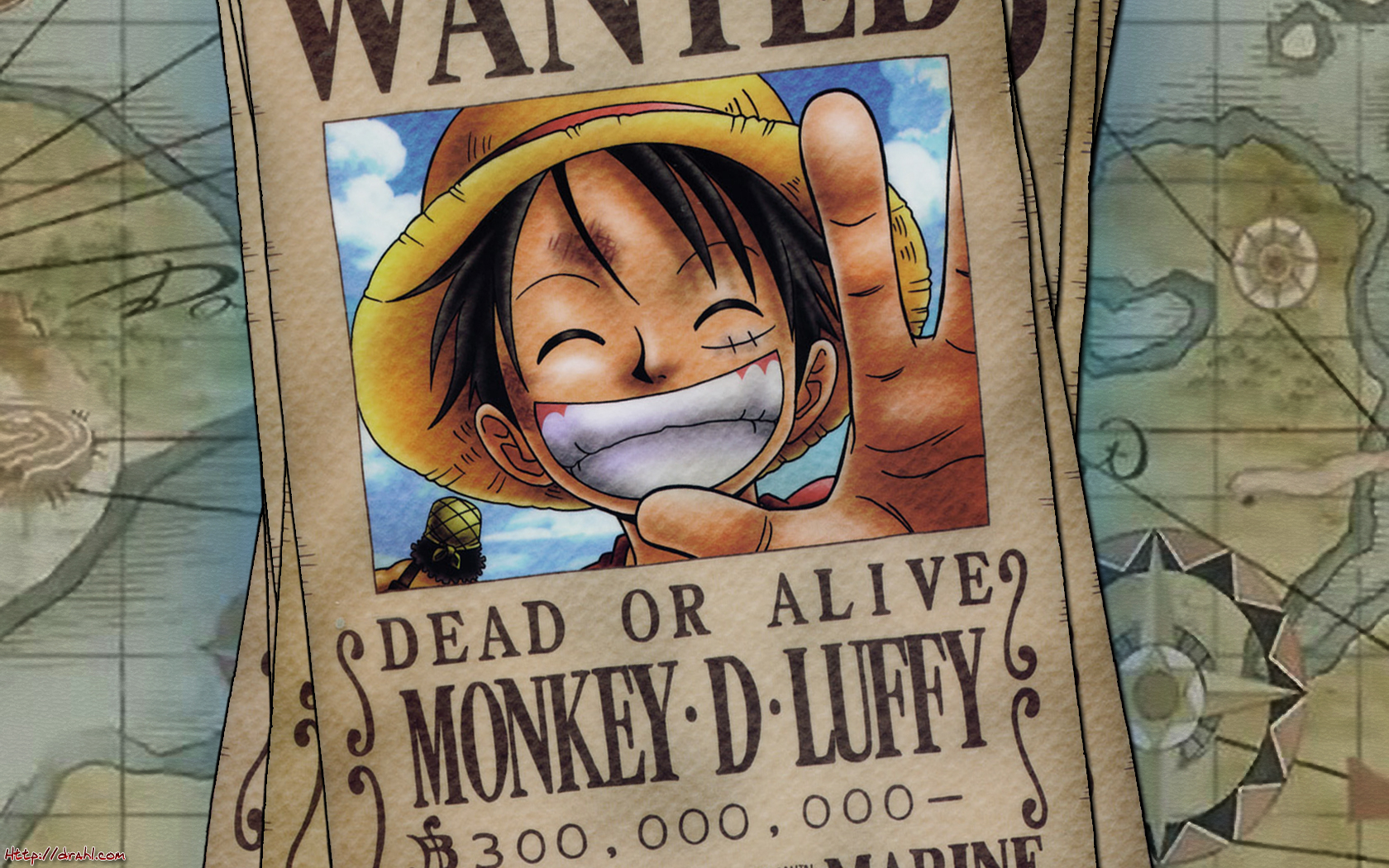 One Piece Luffy Wanted Poster HD Wallpaper