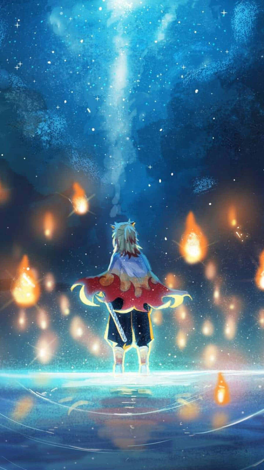 Flame Pillar of Demon Slayer Wallpaper