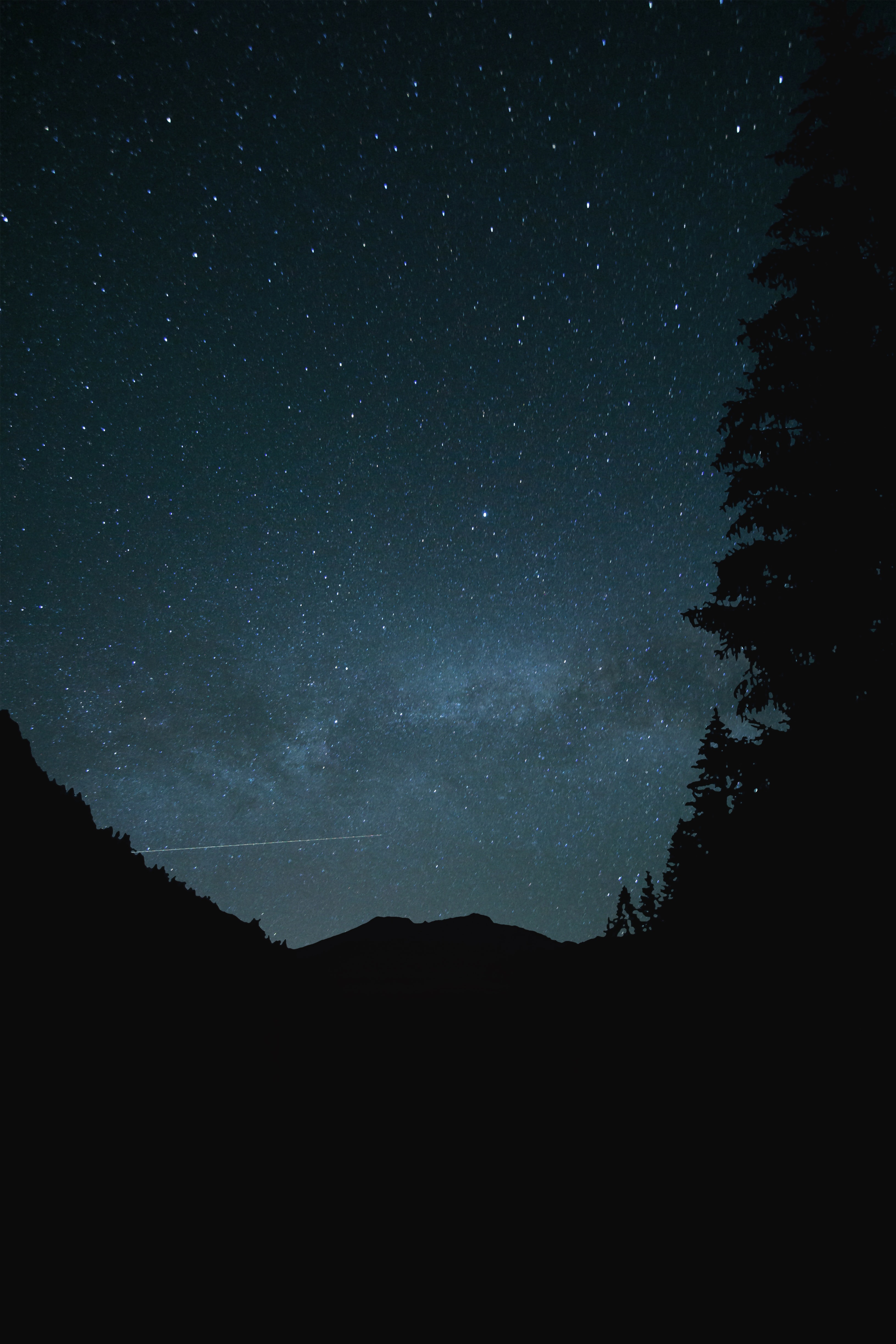 HD desktop wallpaper: Starry Sky, Hill