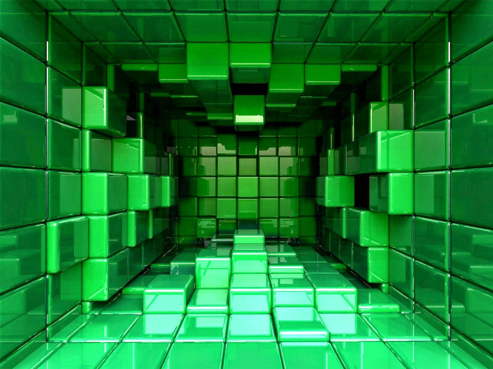Download Free A Modern 3D Green Cubes