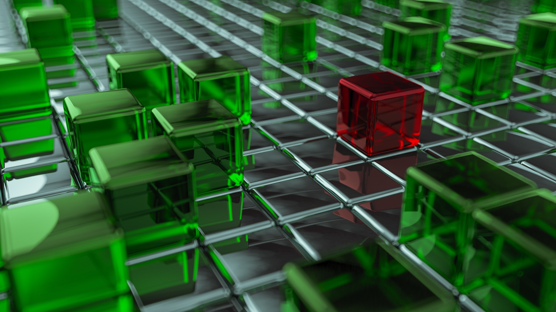 Wallpaper red, green, cubes