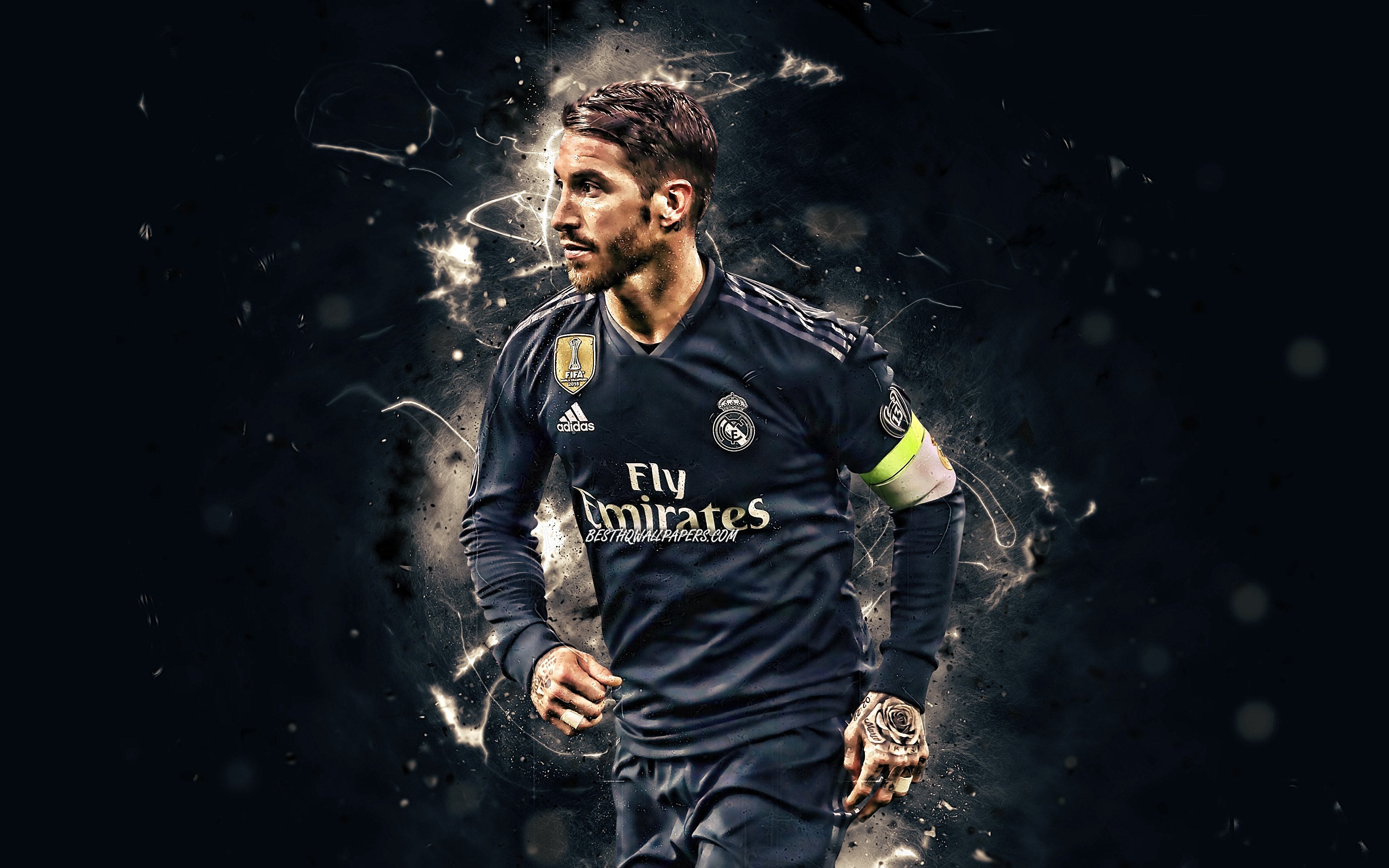 Download wallpaper 4k, Sergio Ramos