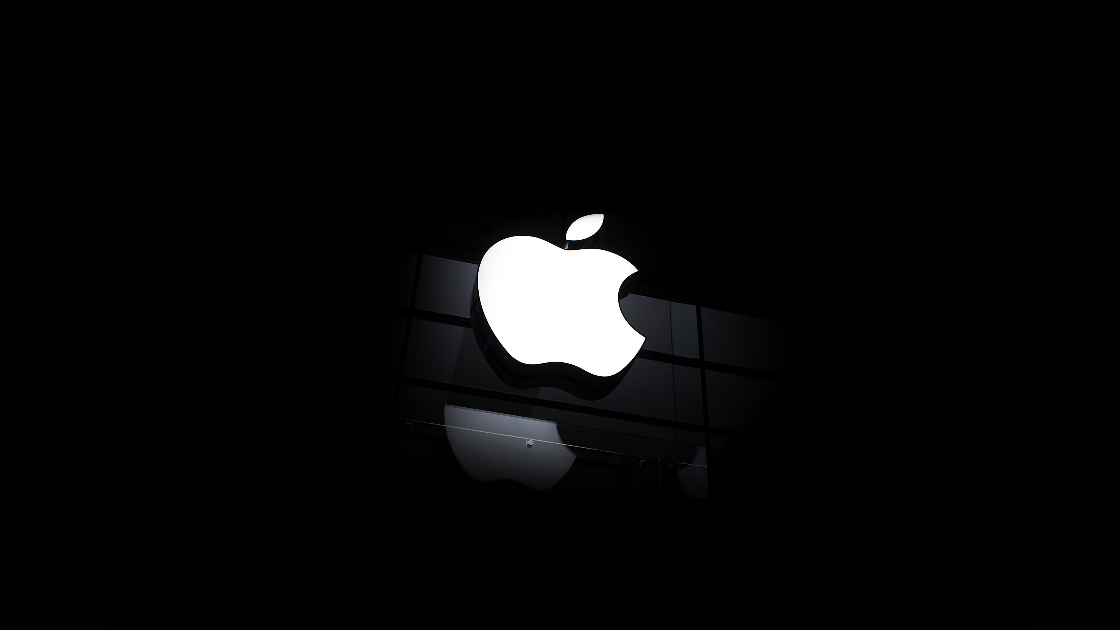 Wallpaper Apple Logo Glass Dark