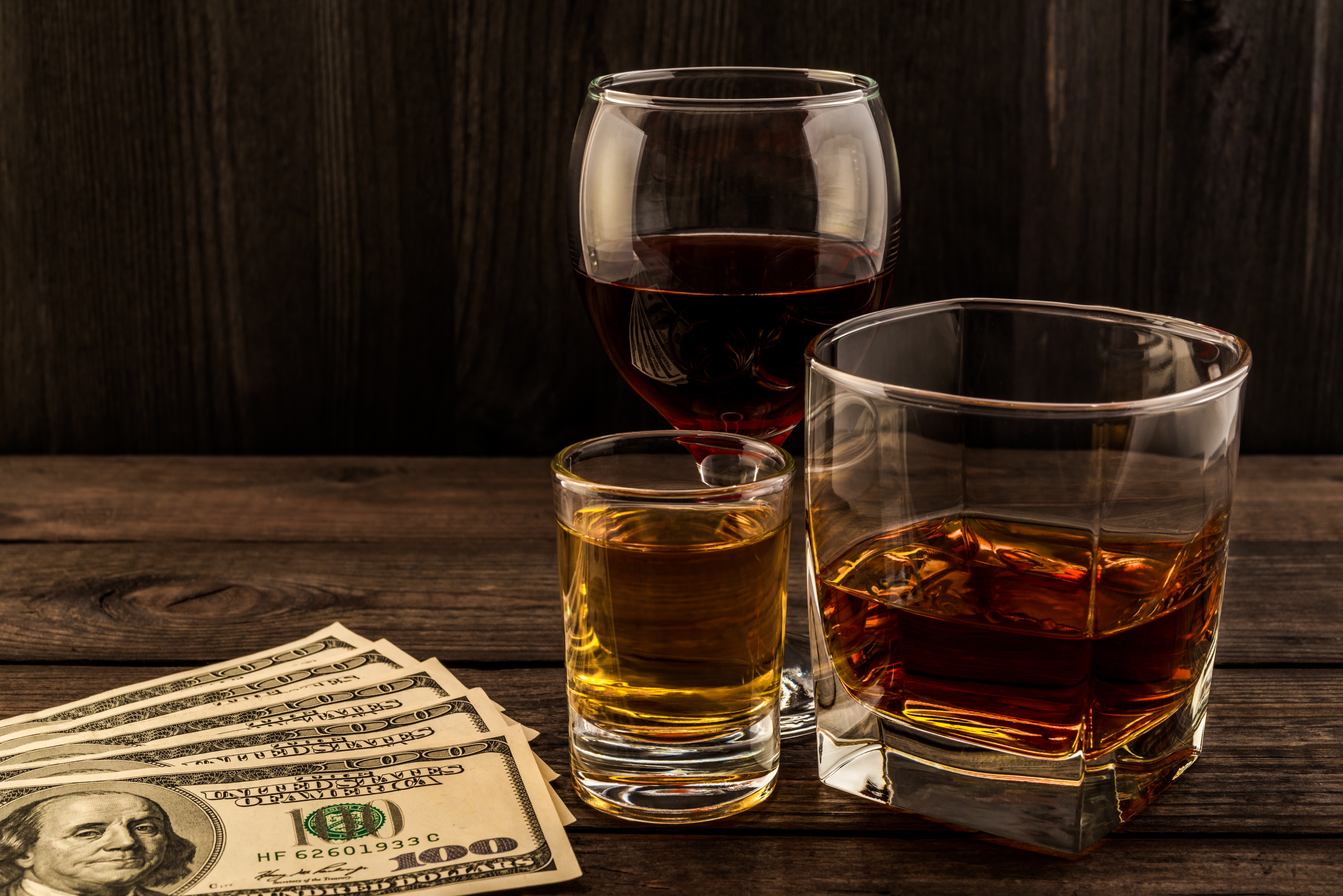 Download wallpaper whiskey, dollars
