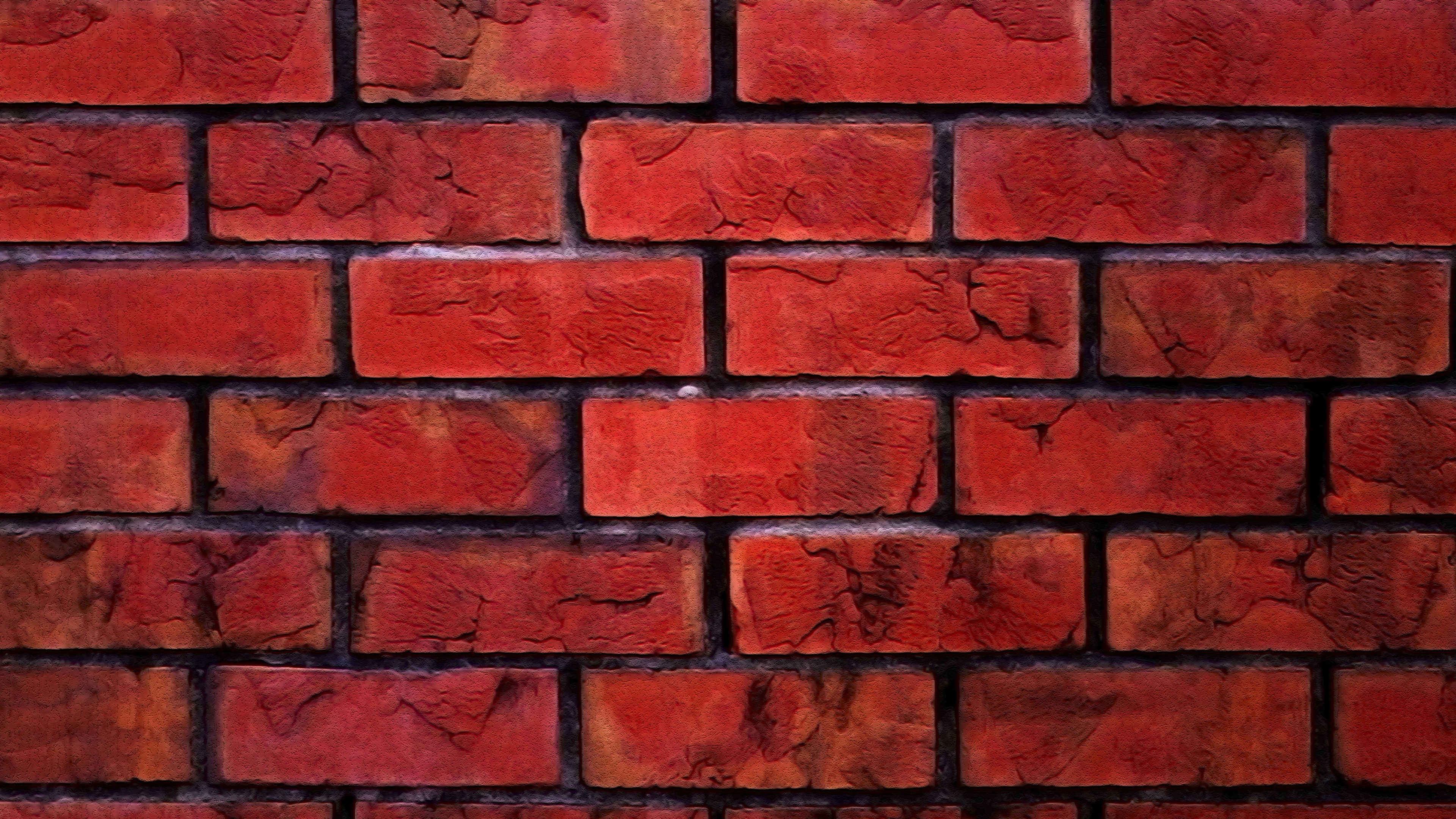 bricks, wall, background 4k