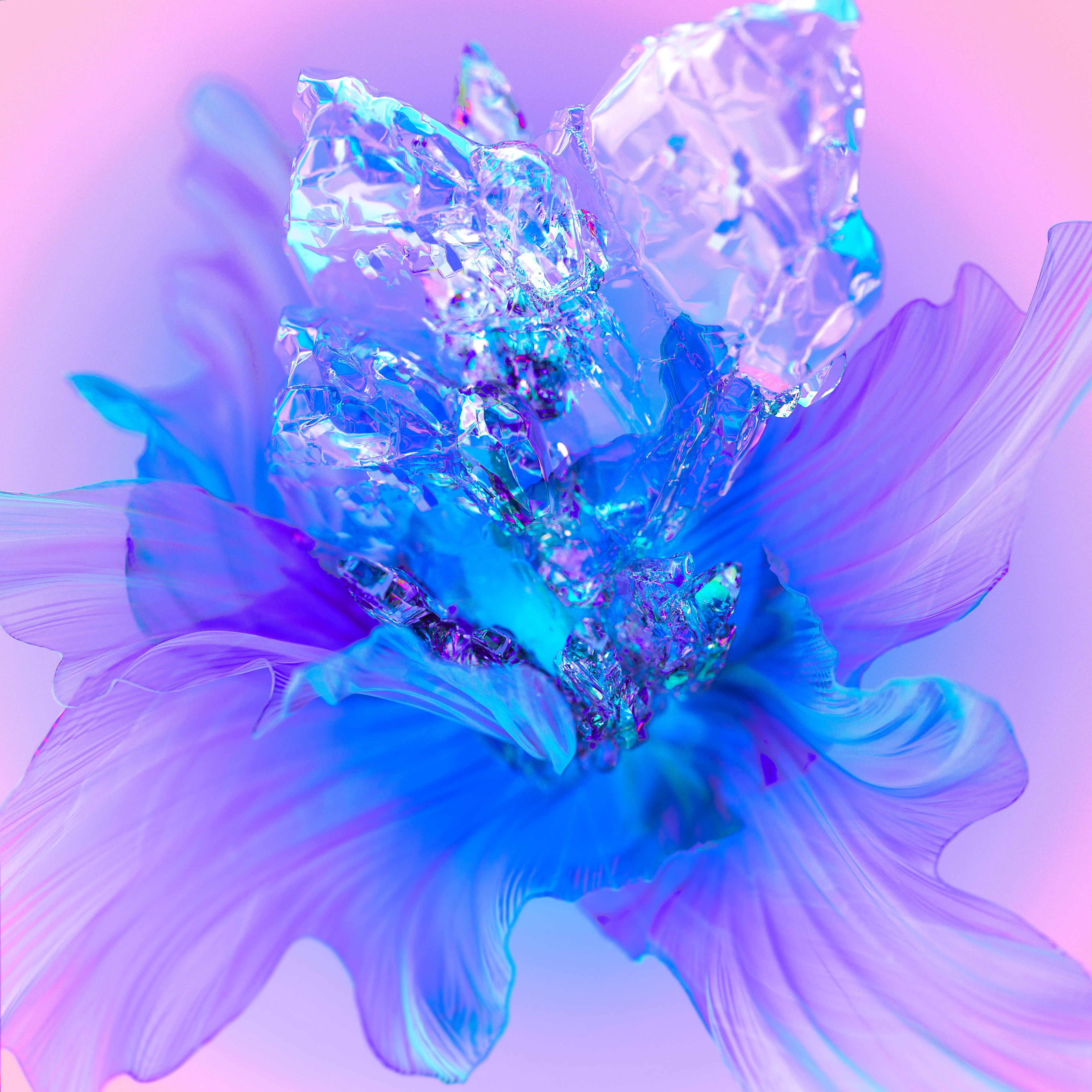 Purple Flower Wallpaper 4K, Digital Art