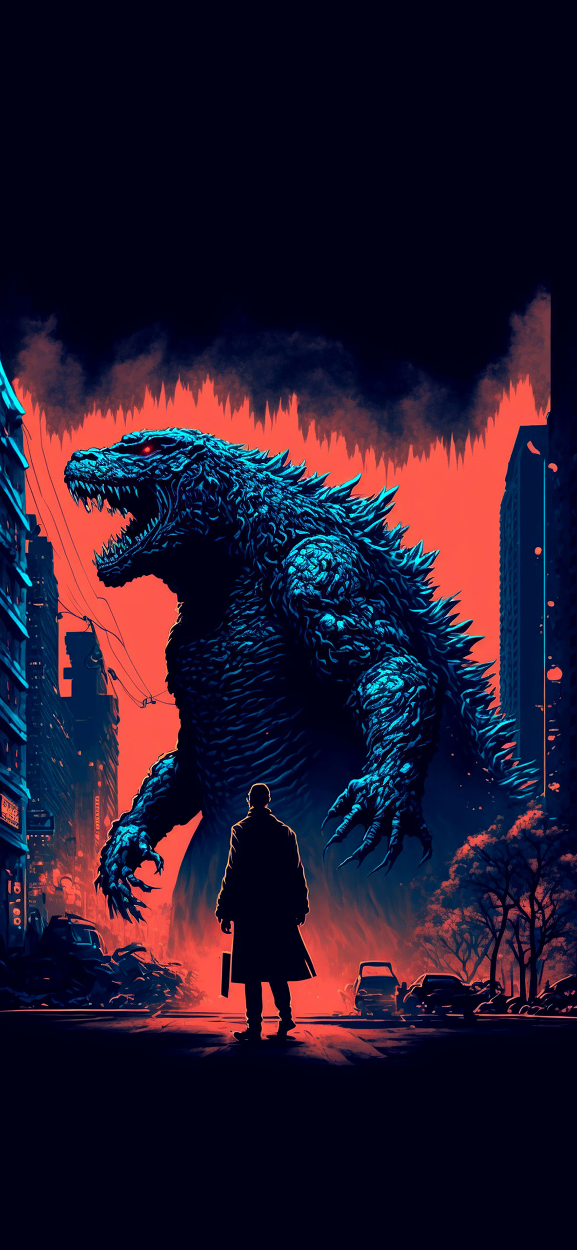 Godzilla in City Aesthetic Wallpaper