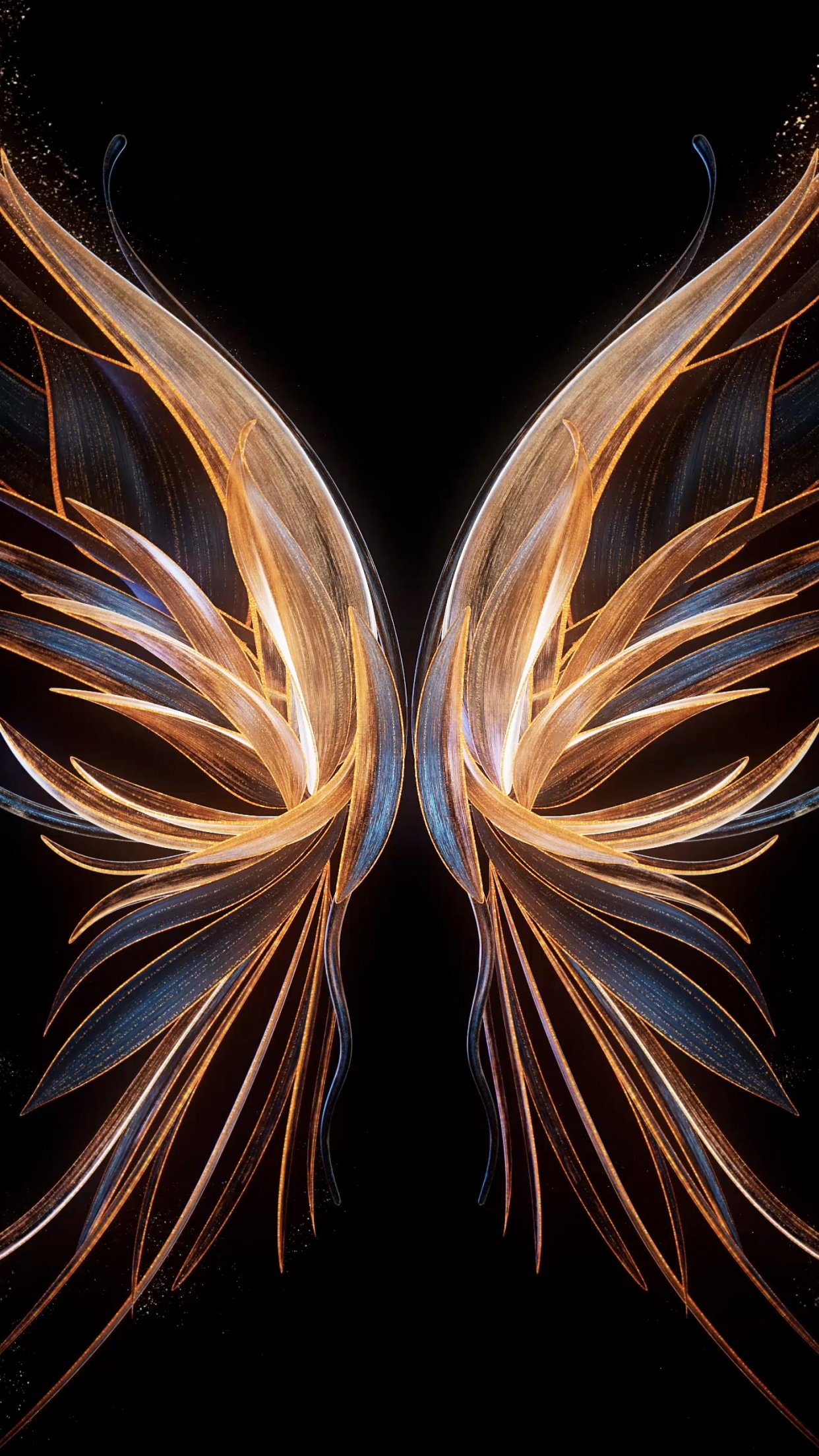 Angel Wings Wallpaper 4K, Black