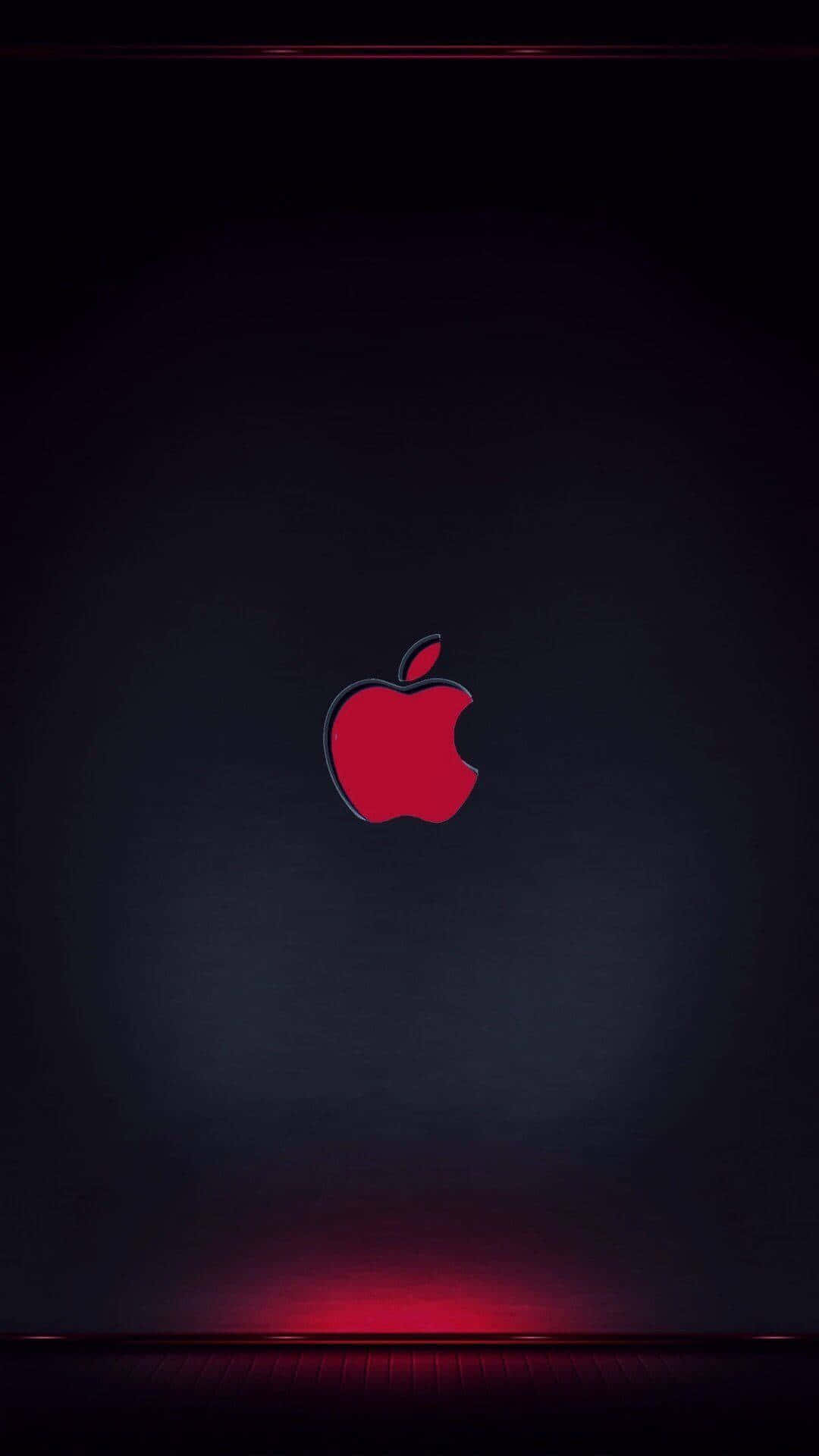 Apple Logo Glowing Red Wallpaper