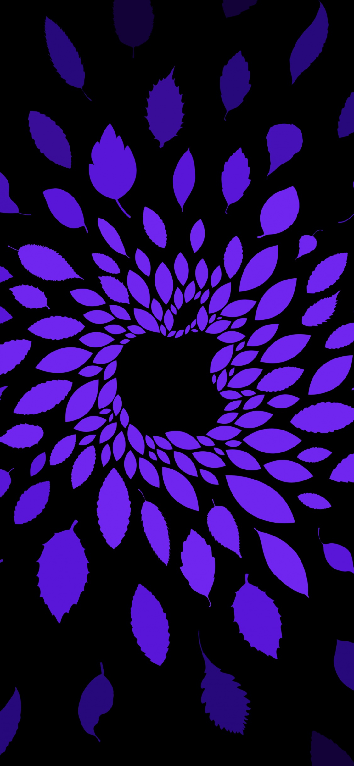 Apple logo Wallpaper 4K, Violet, Leaves