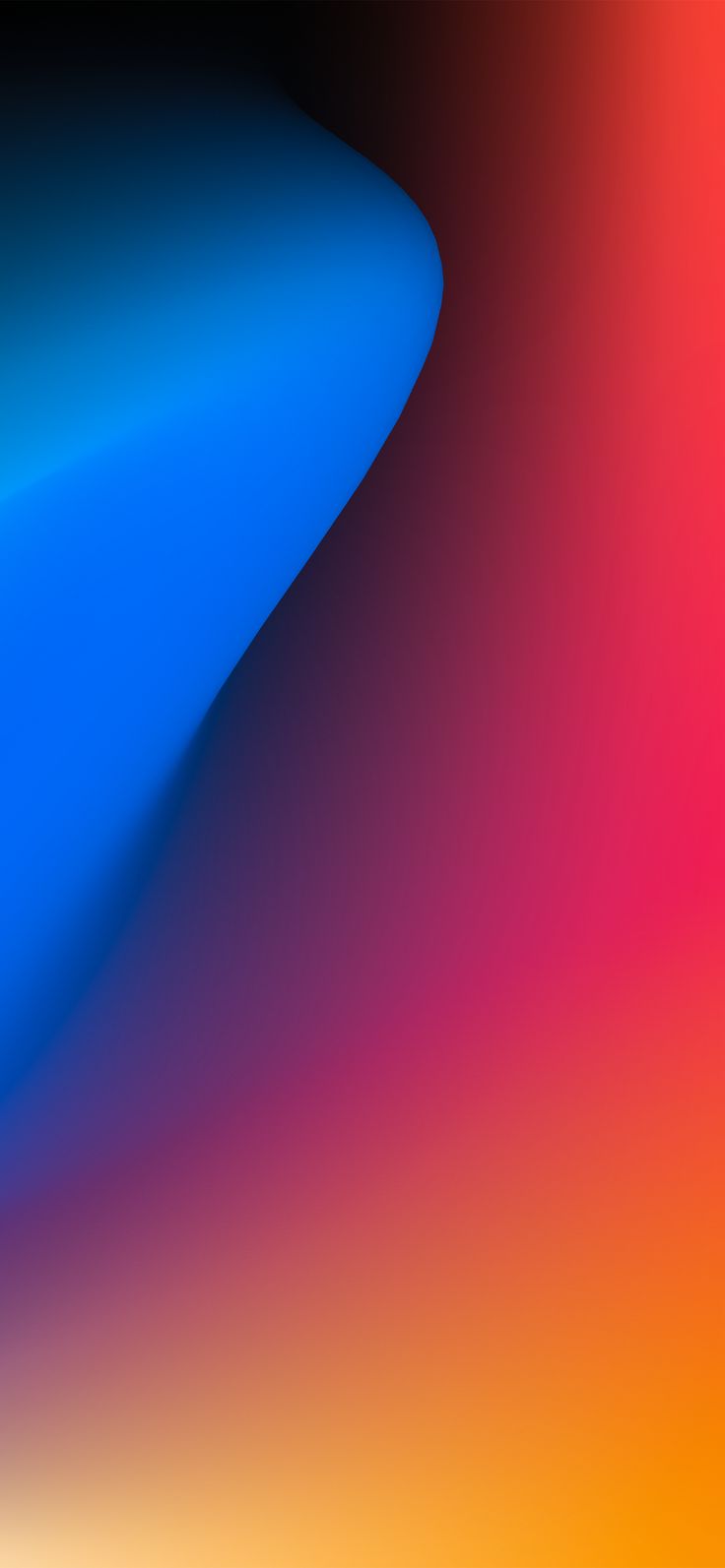 iOS 15 blue to red gradient swoosh