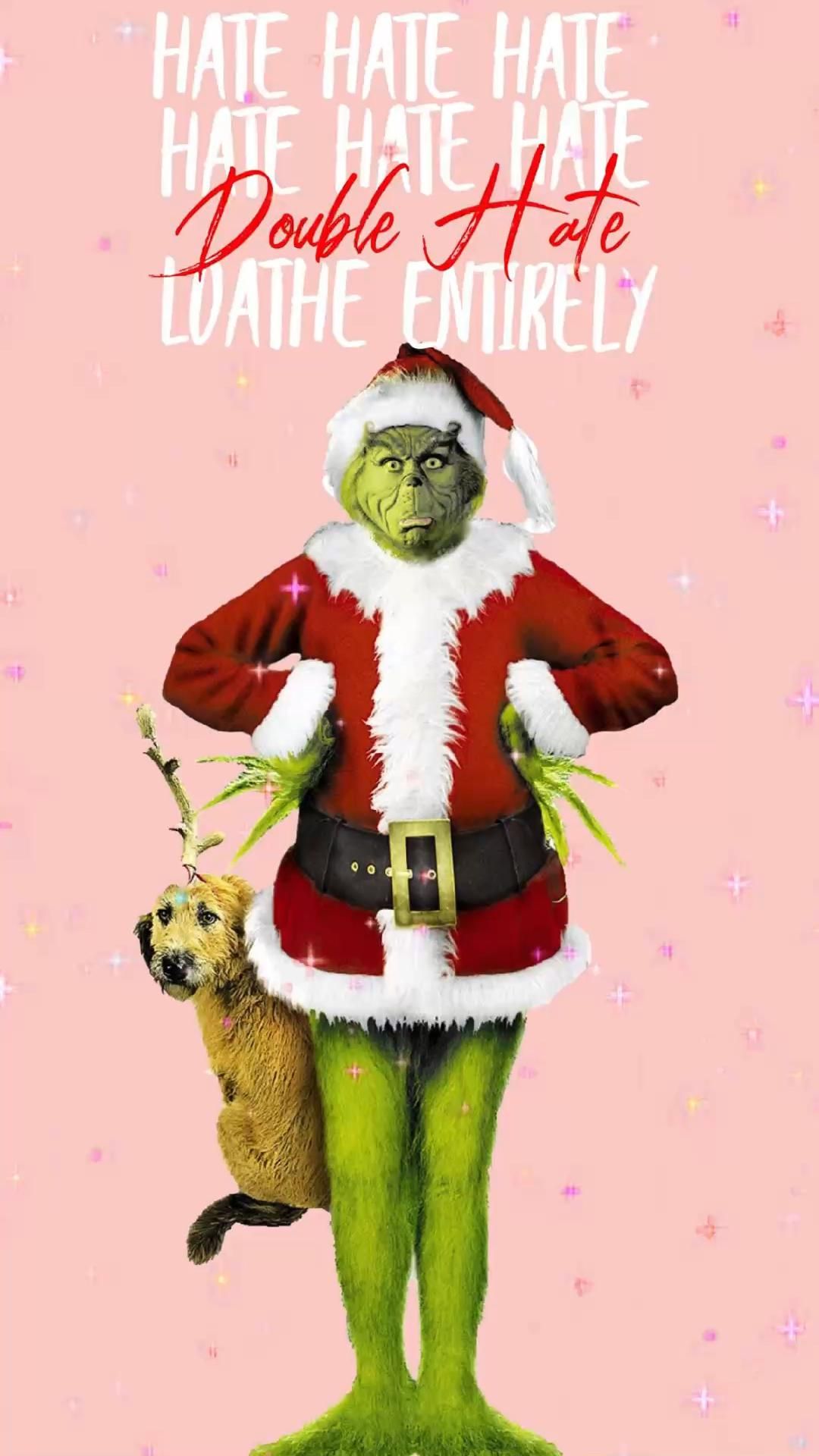 Grinch background. Funny christmas