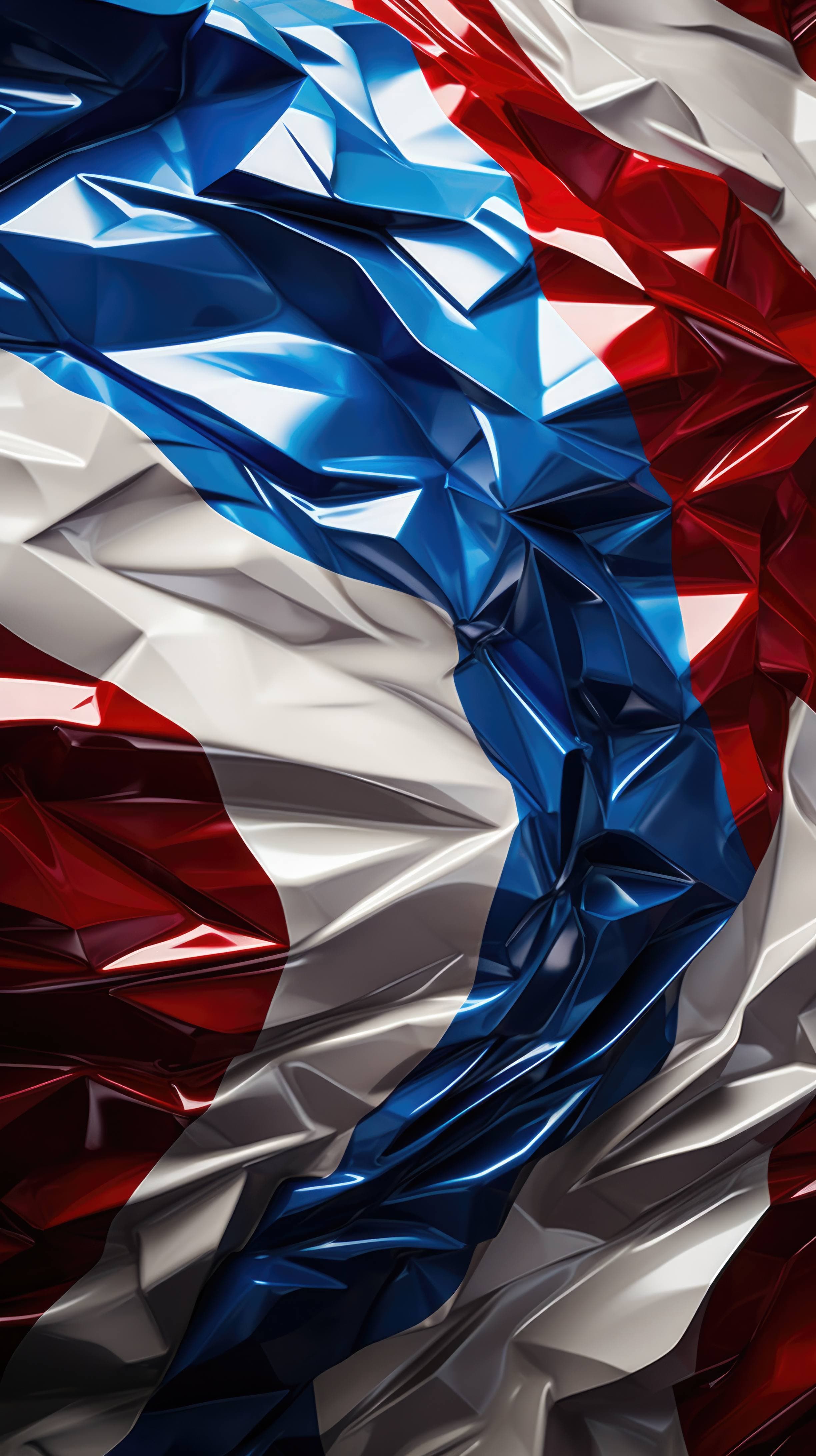 an abstract American flag formed