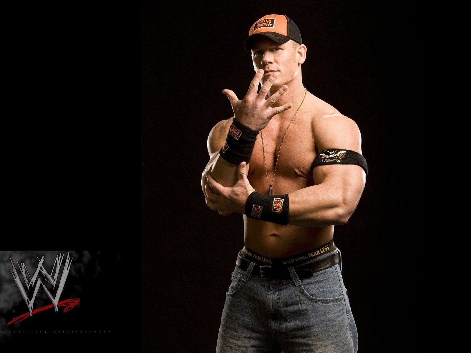 John Cena with WWE Logo
