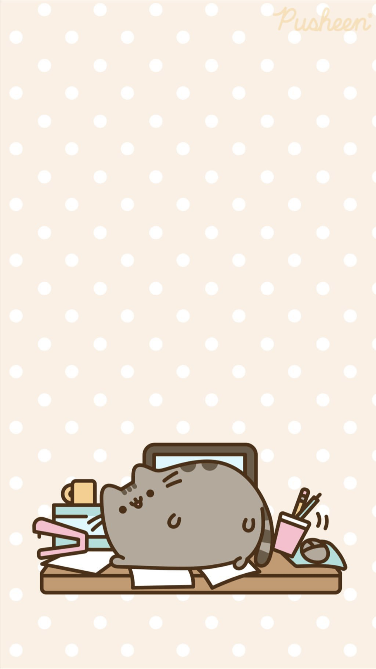Pusheen iPhone Wallpaper Background