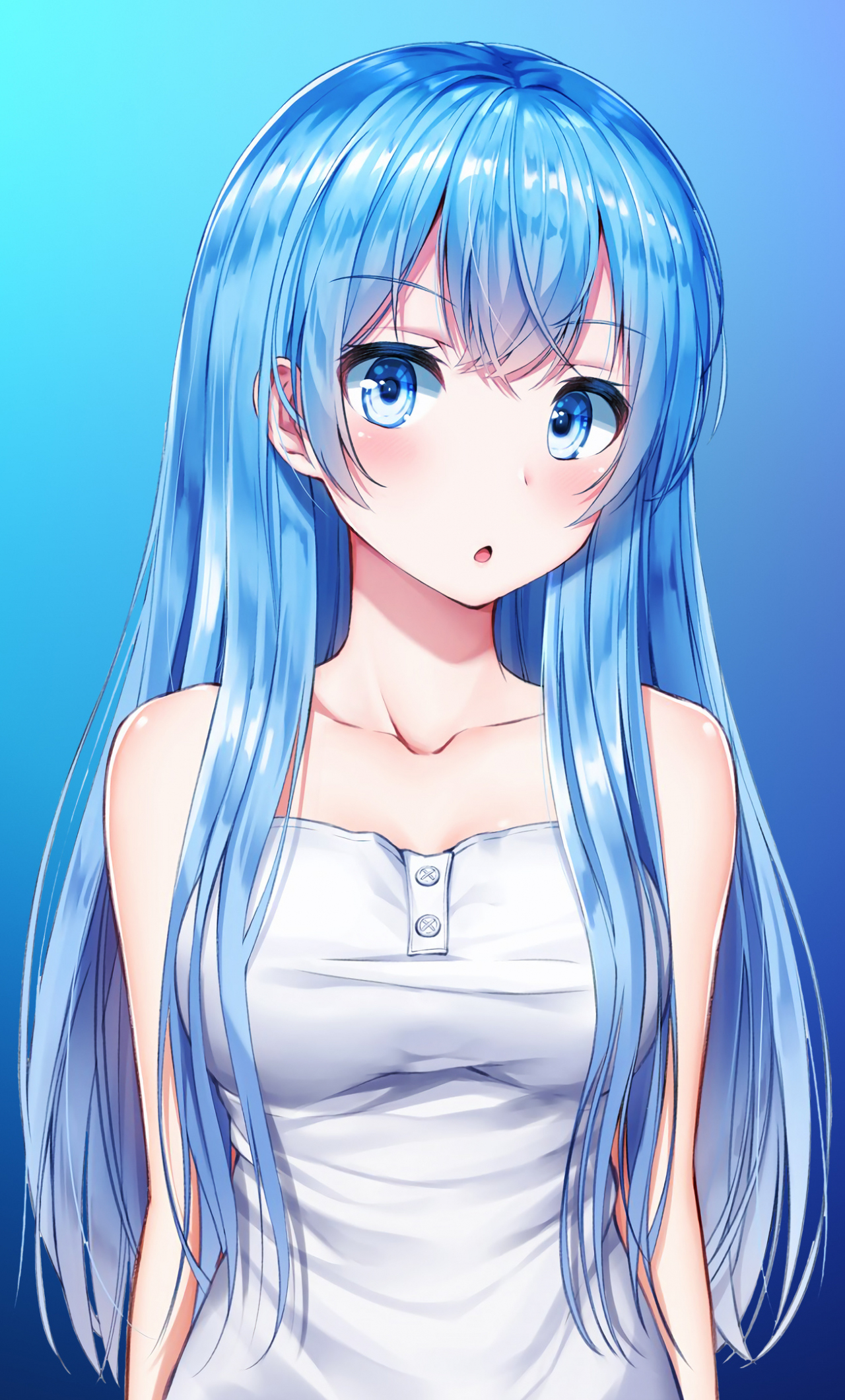Download wallpaper 1280x2120 blue hair