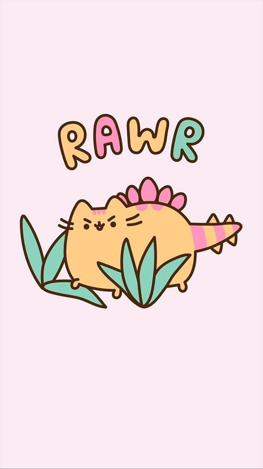 Download Orange Pusheen Dino Kawaii