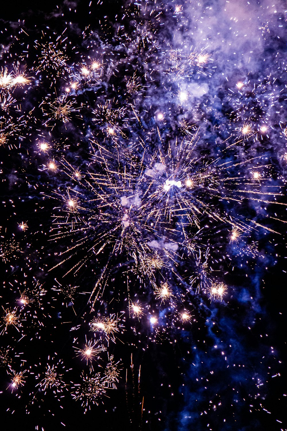 White and blue fireworks display photo
