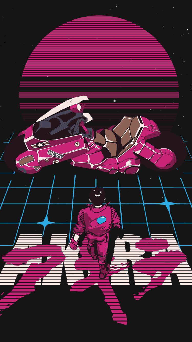 Phone wallpaper: Anime, Akira, Vaporwave, Grid 1384848