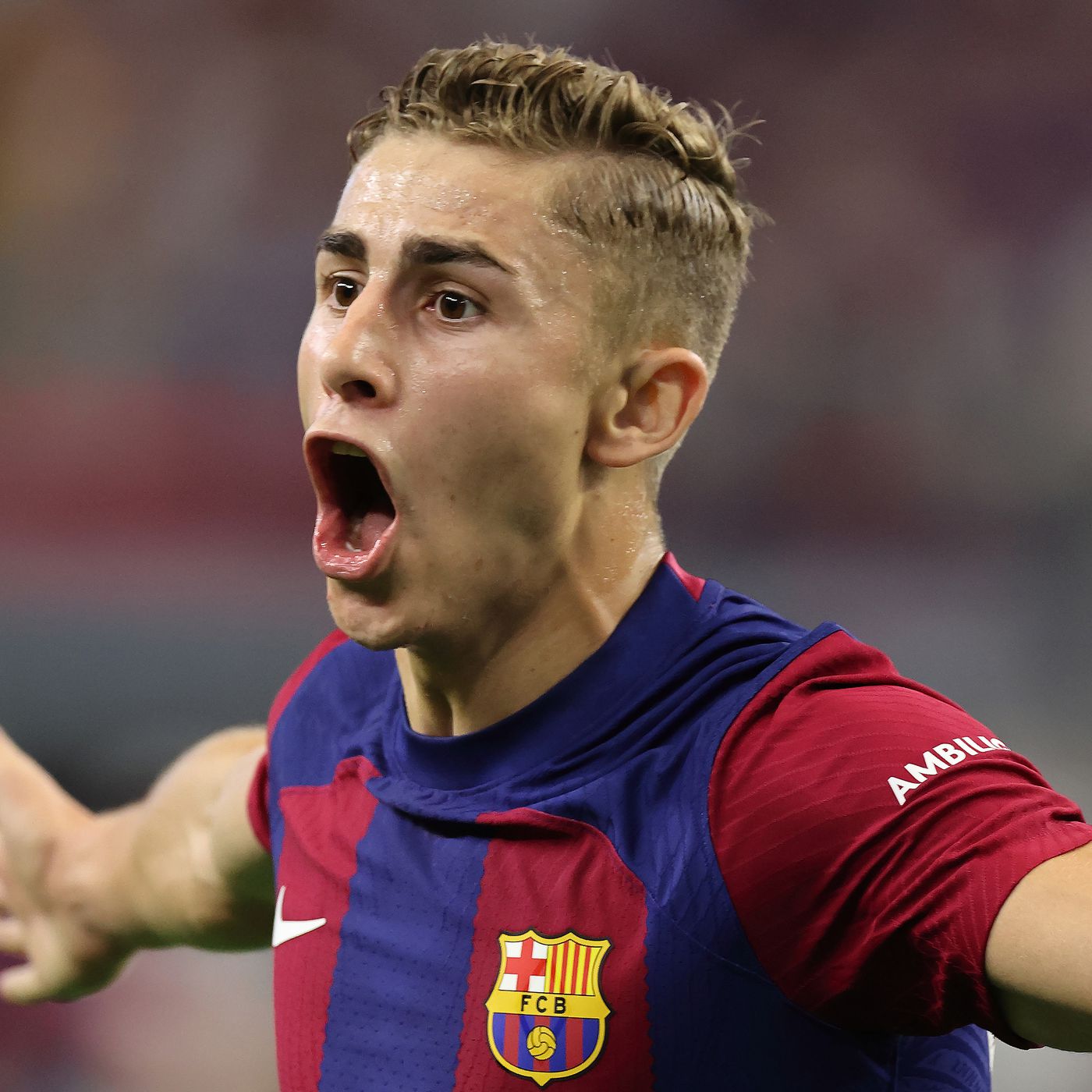 Barcelona's Fermin Lopez announces