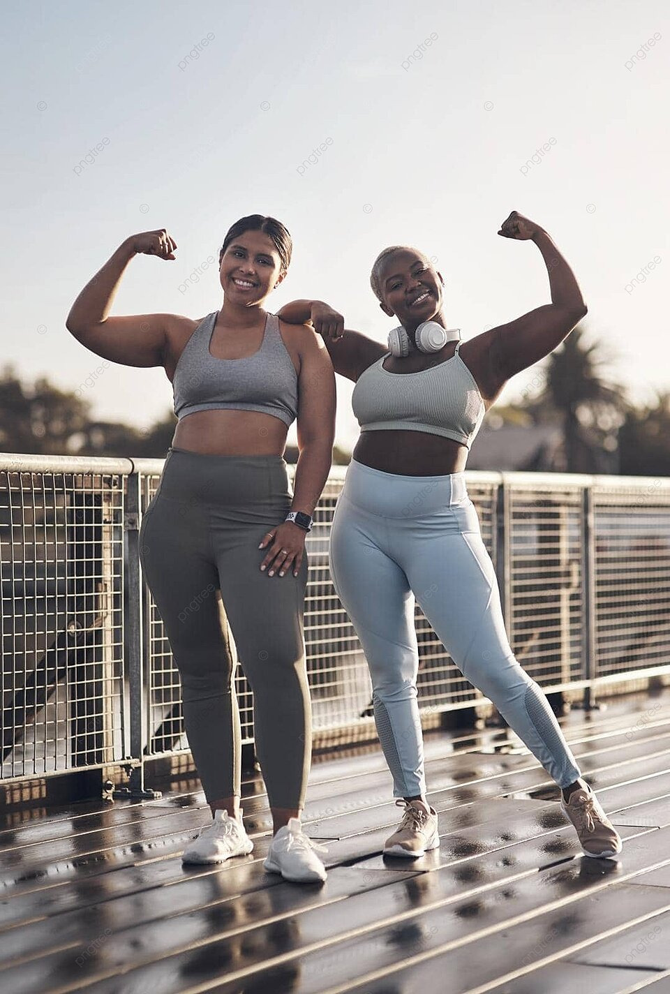 Confidence Boost Two Women Flexing