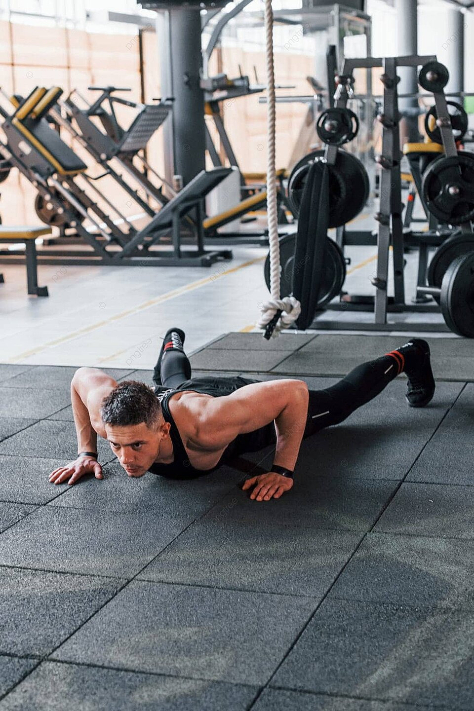 Gym Wear Performing Pushups