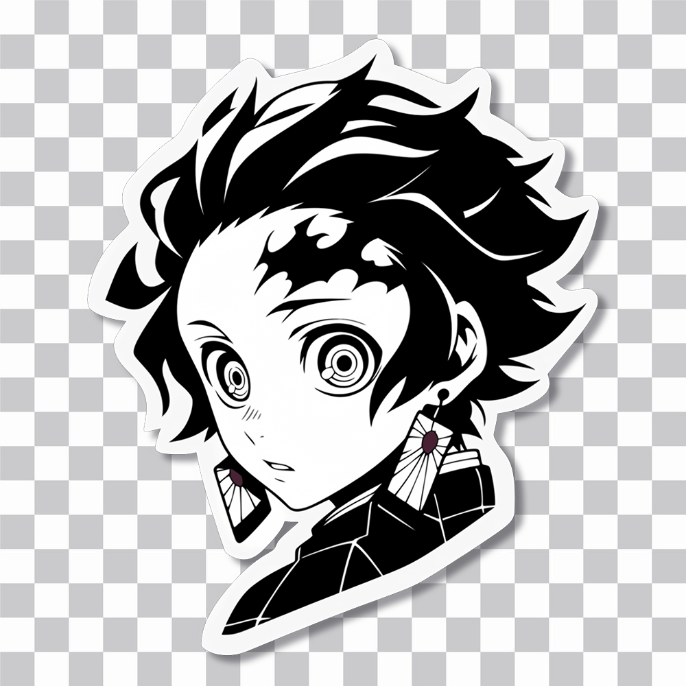 Demon Slayer Tanjiro Black & White
