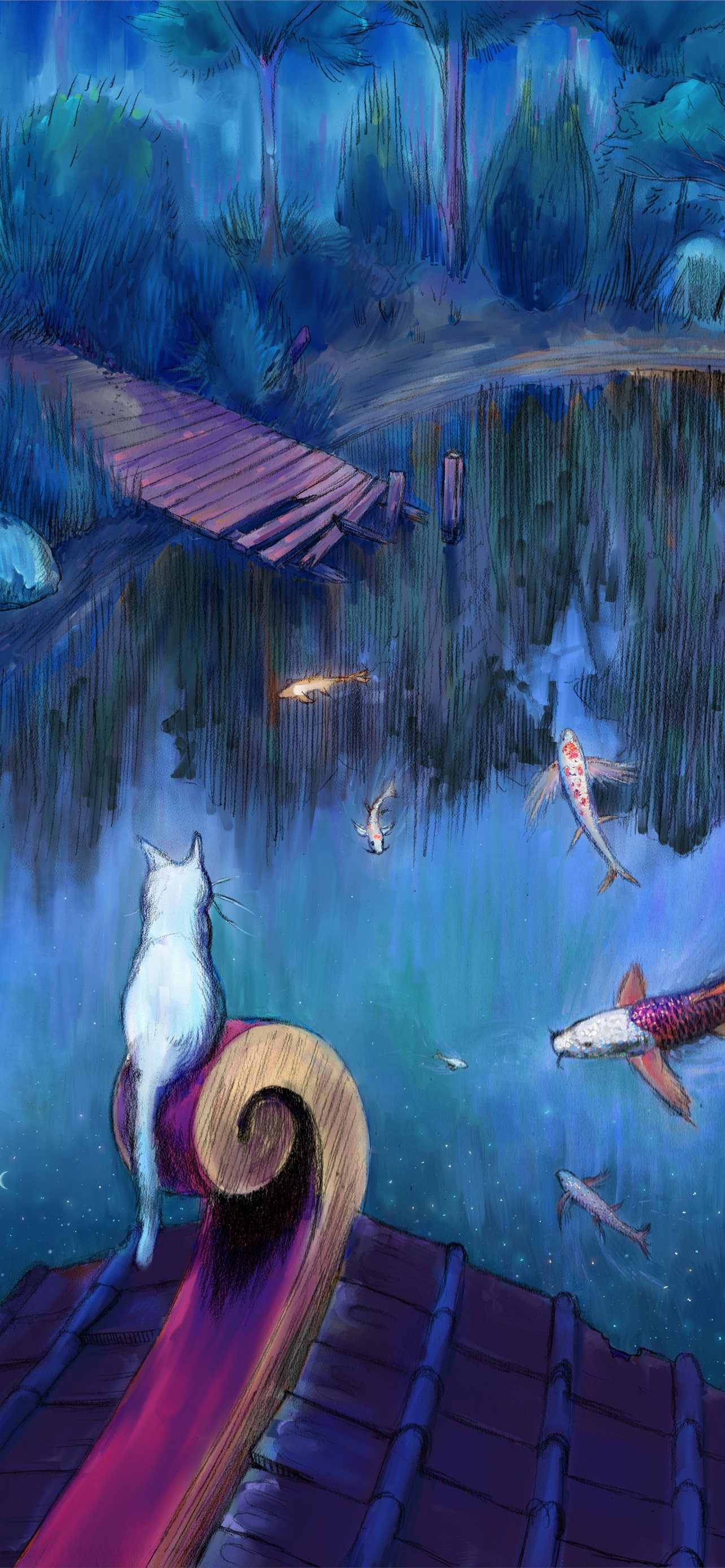 Japanese Watercolor iPhone Wallpaper