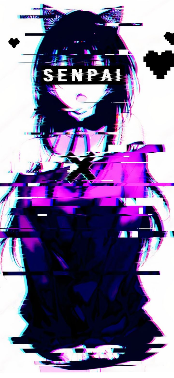 Mobile wallpaper: Anime, Girl, Glitch