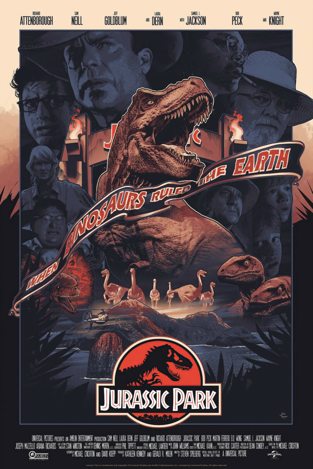 JURASSIC PARK 1993 90s ORIGINAL NEW ART